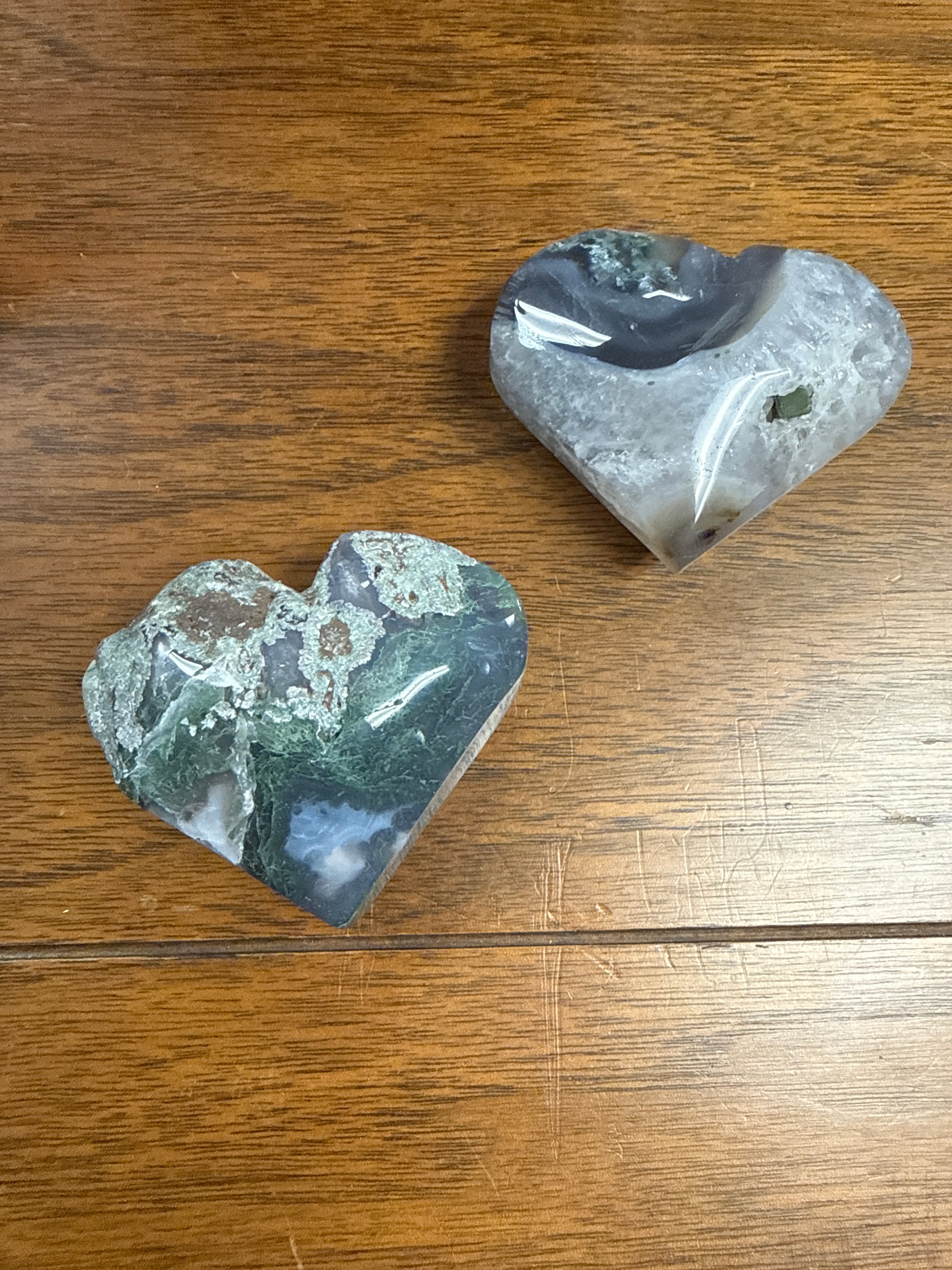 Moss Agate Heart-Shaped Crystal