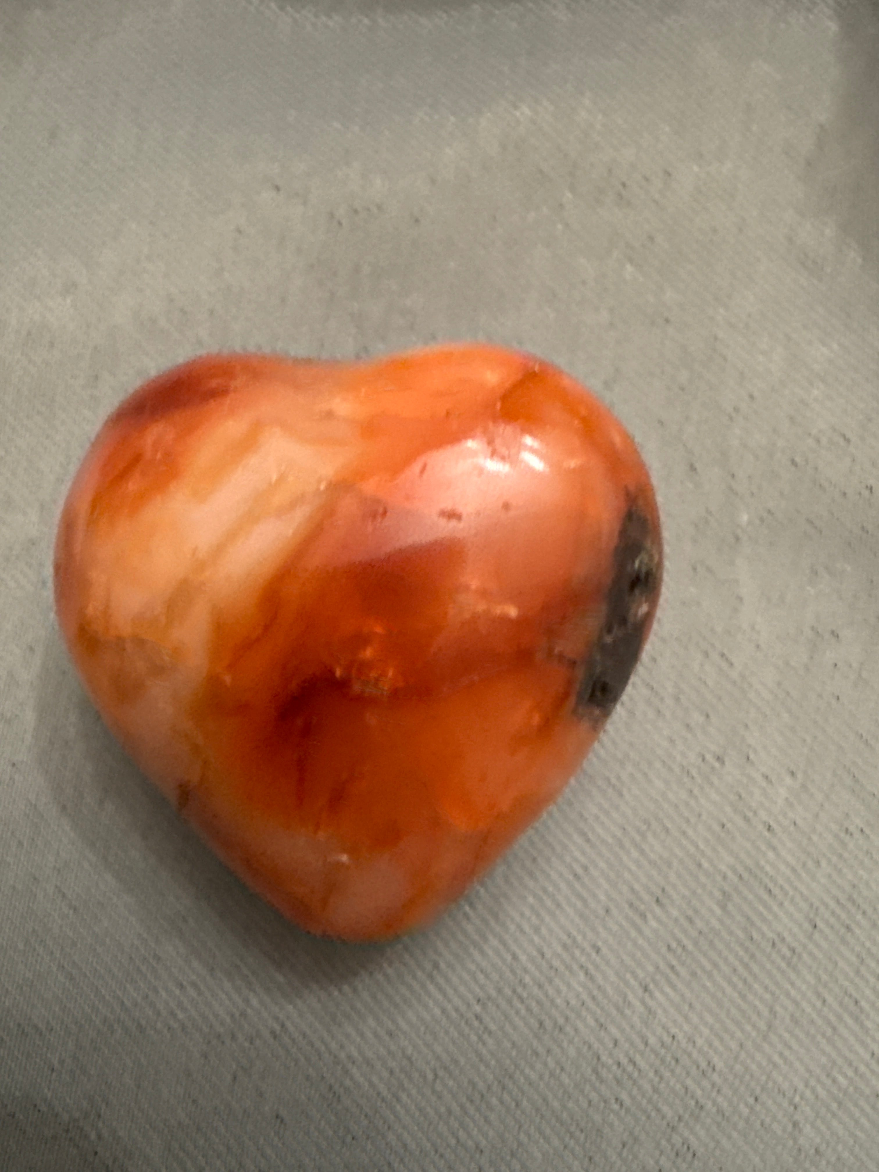 Carnelian Agate Heart-Shaped Crystal - 222g