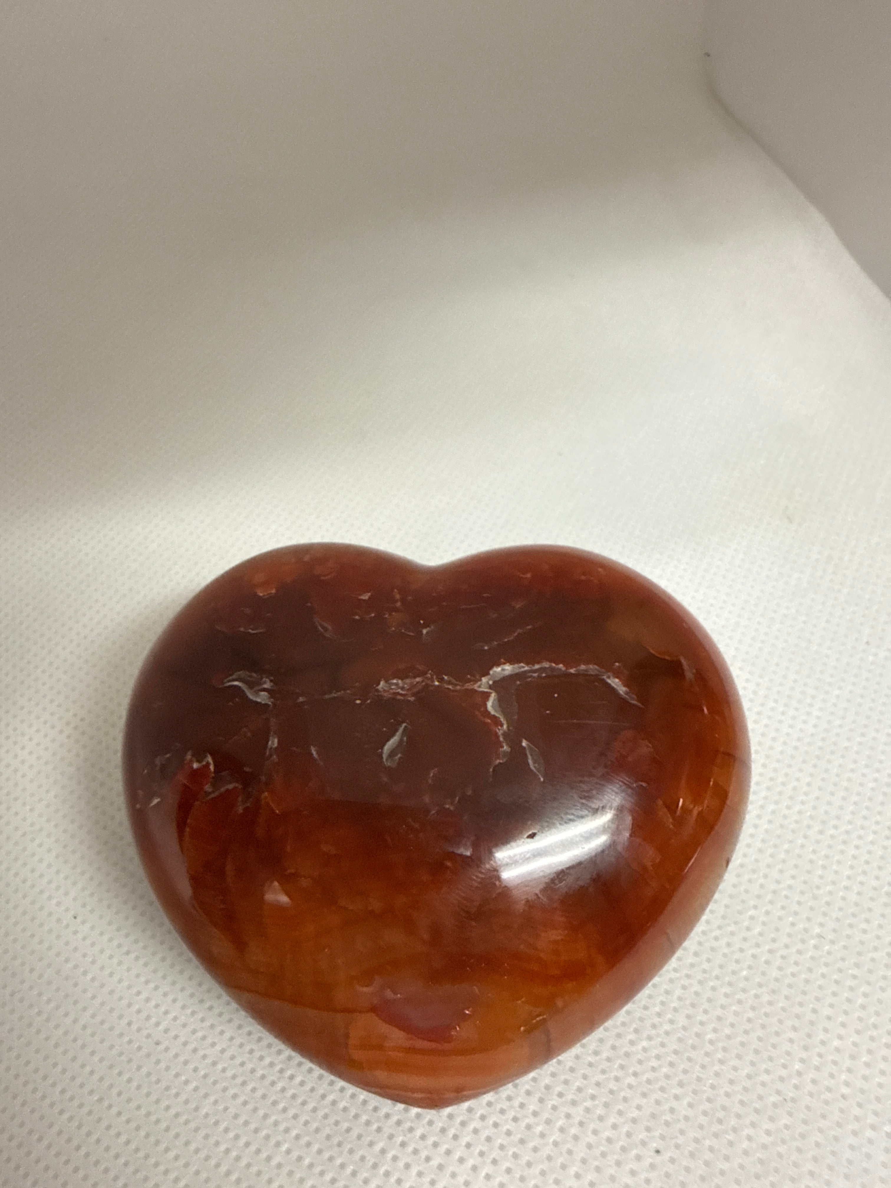 Carnelian Agate 
Heart-Shaped Crystal - 136g
