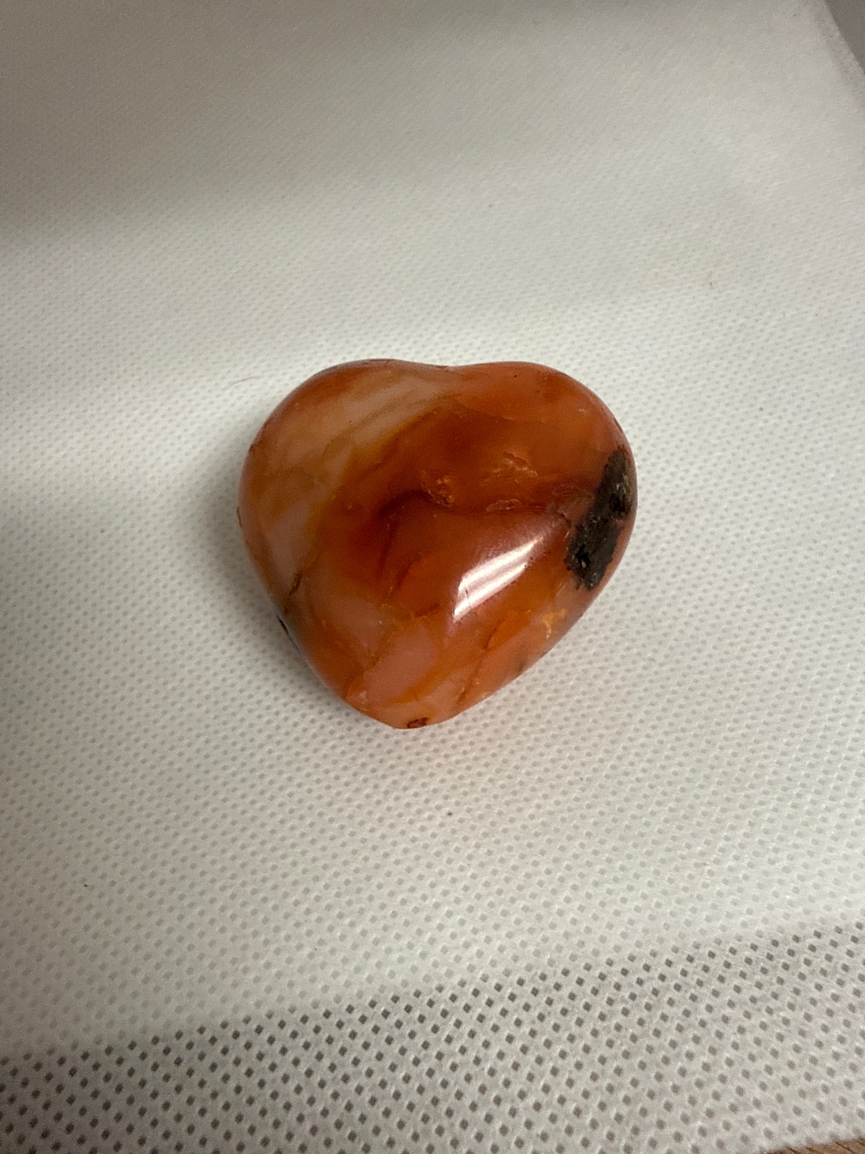 Carnelian Agate 
Heart-Shaped Crystal - 136g