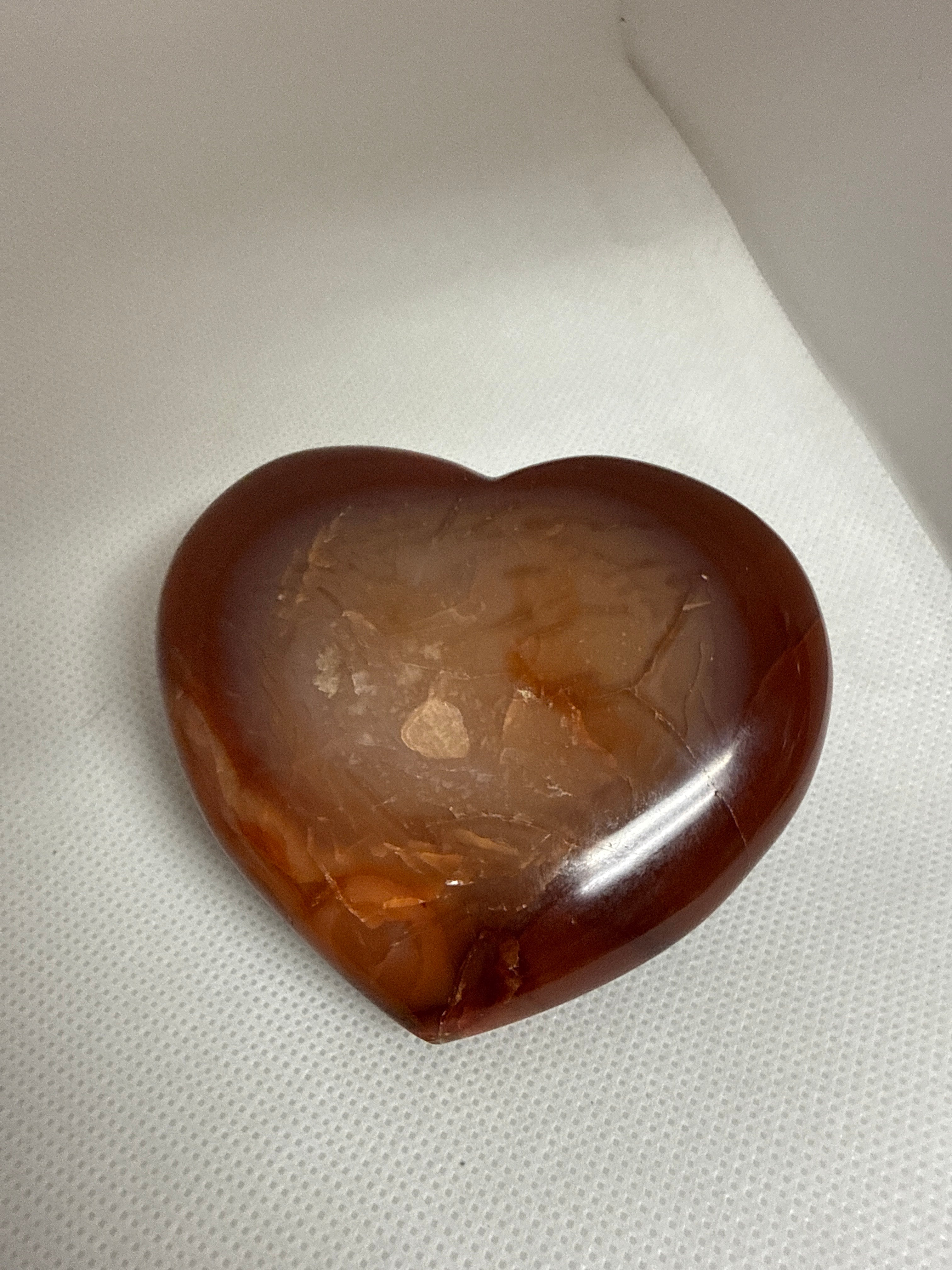 Carnelian Agate 
Heart-Shaped Crystal - 136g