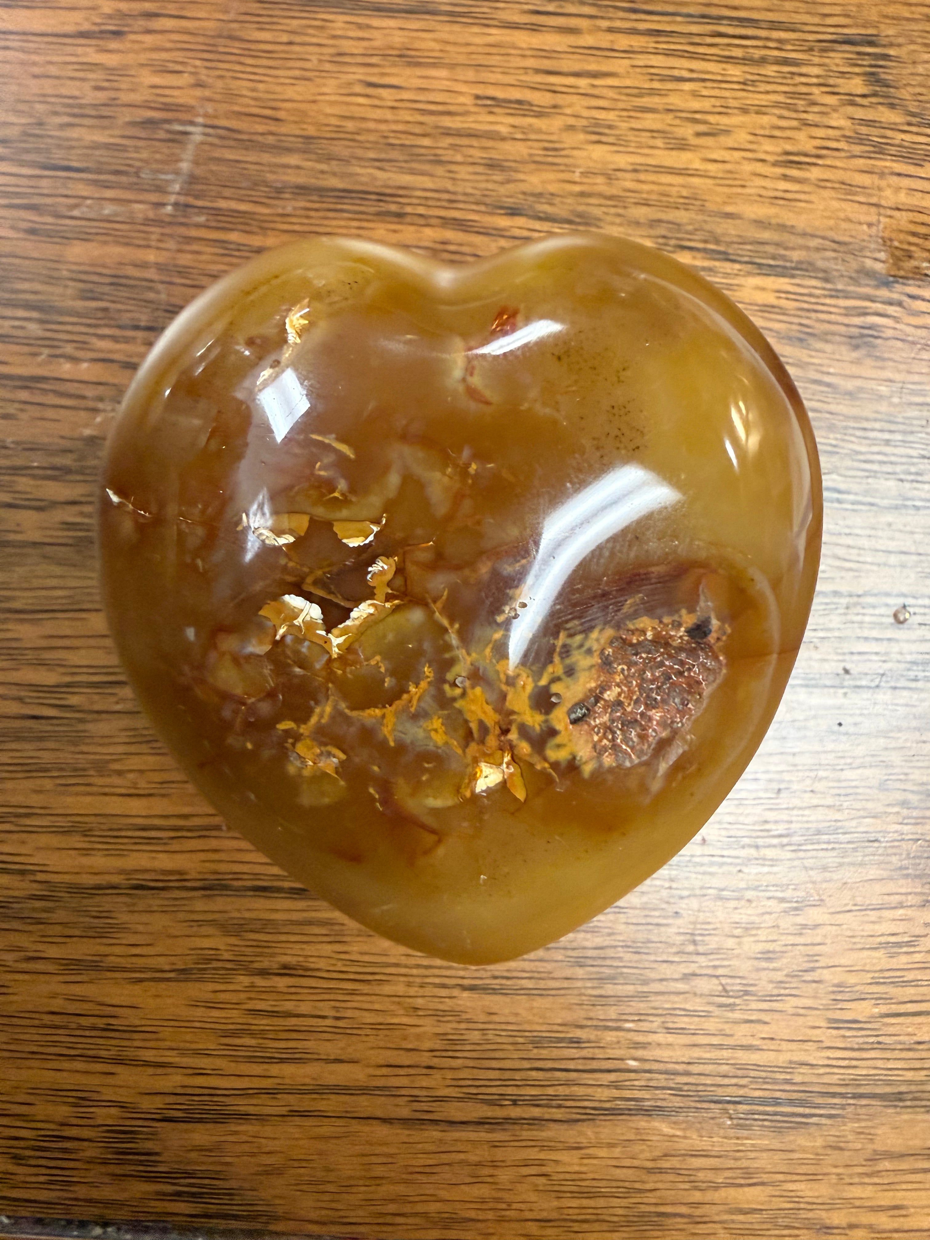 Carnelian Agate Heart-Shaped Crystal - 170g