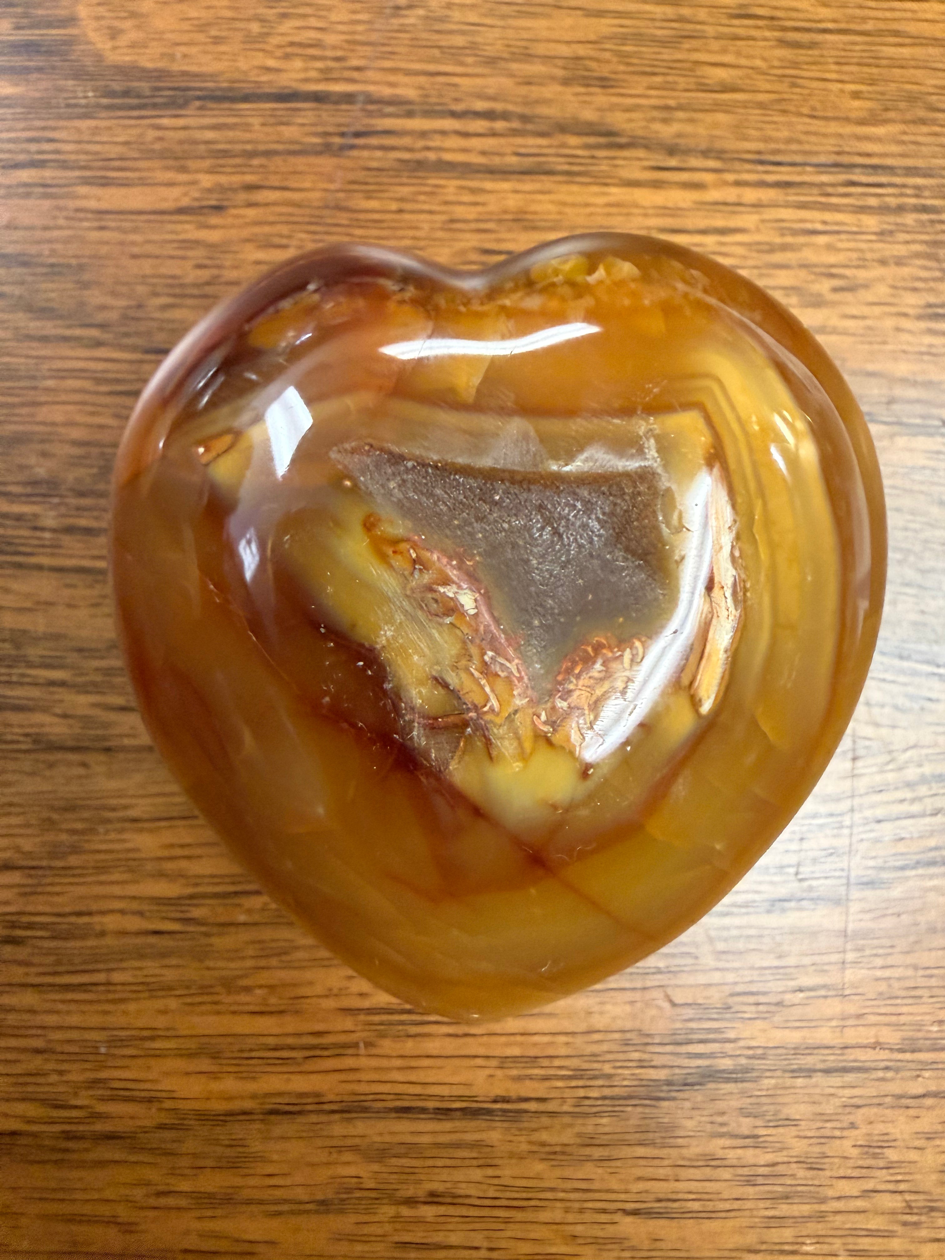 Carnelian Agate Heart-Shaped Crystal - 170g
