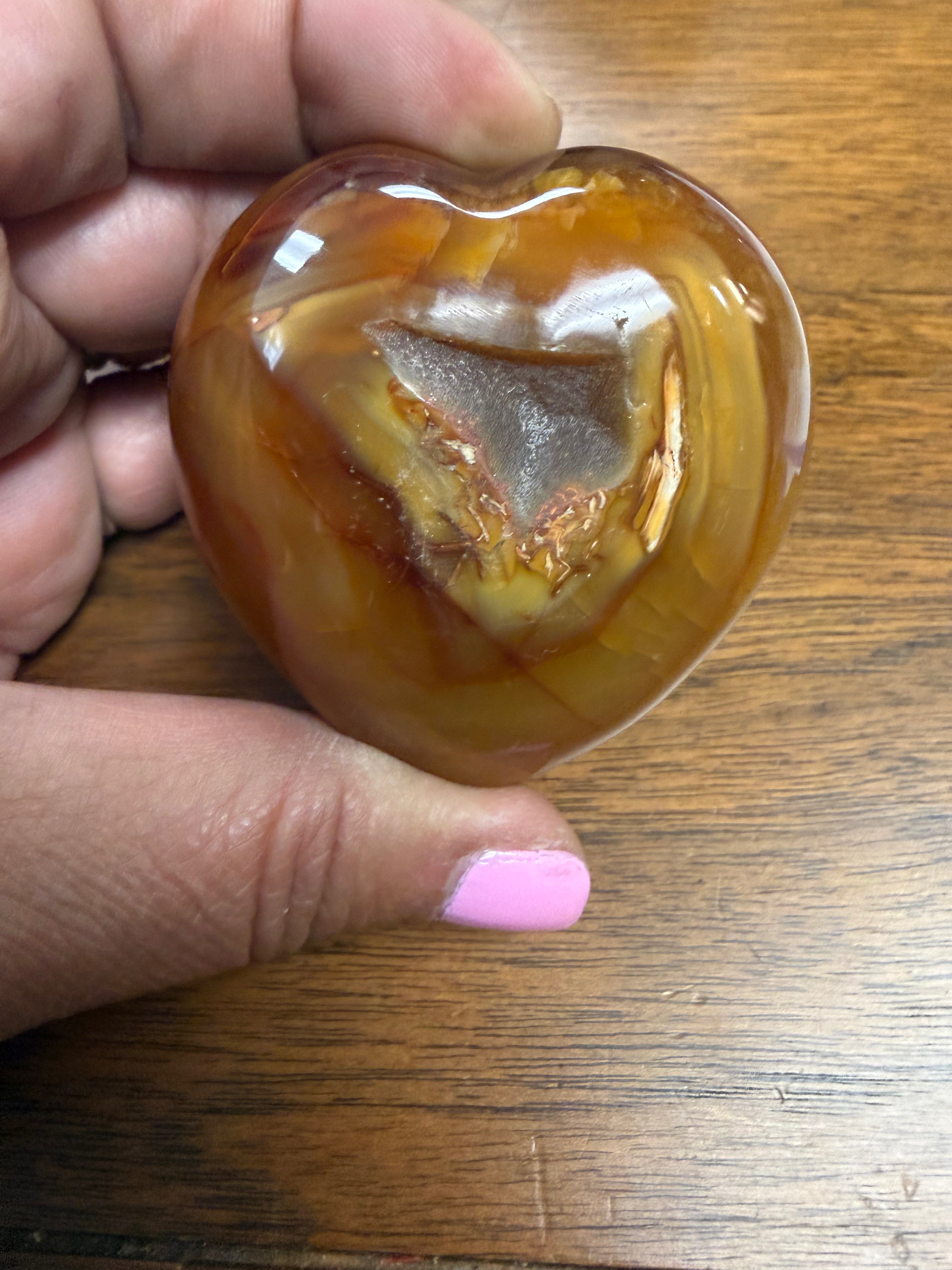 Carnelian Agate Heart-Shaped Crystal - 170g