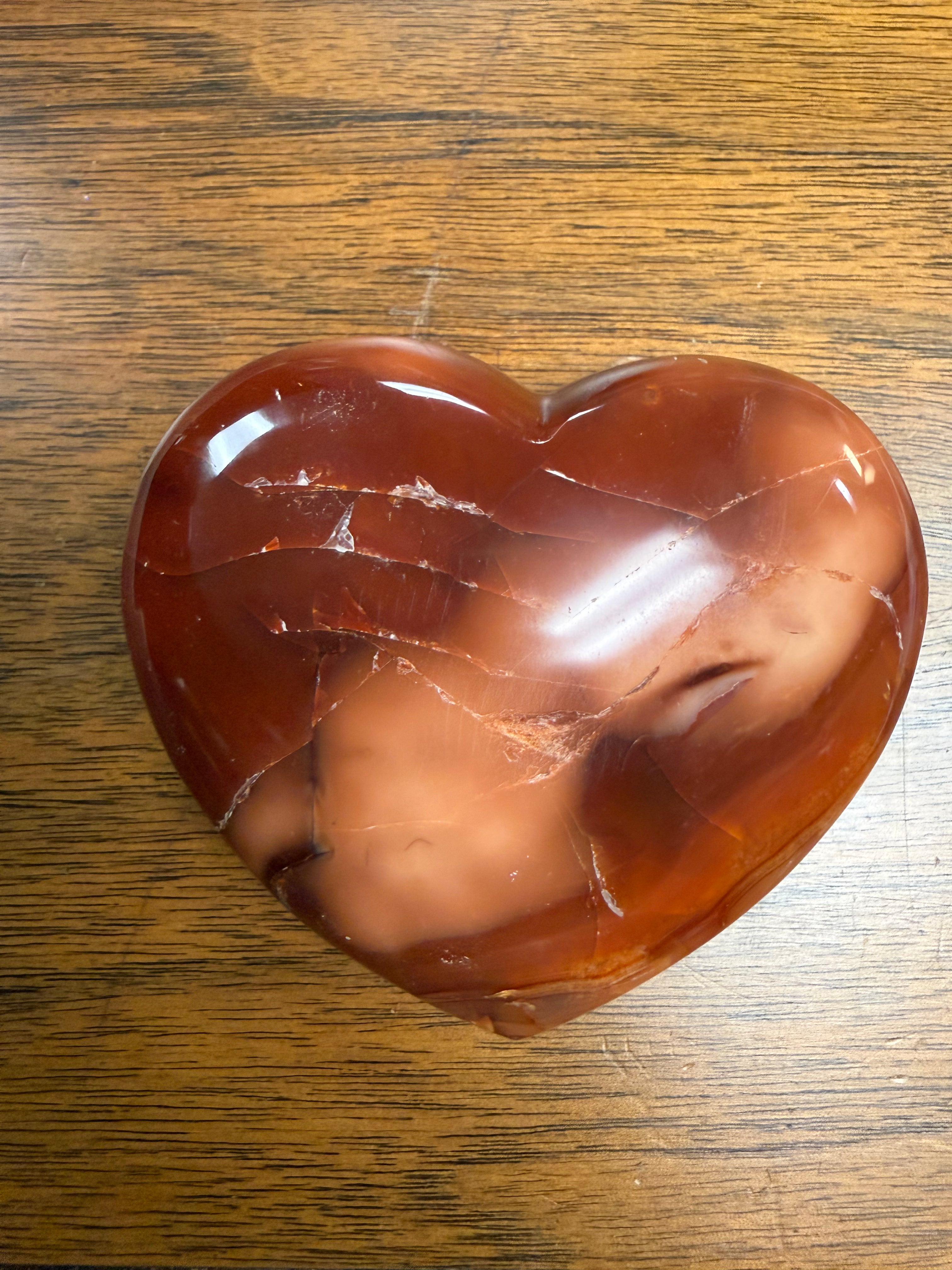 Carnelian Agate Heart-Shaped Crystal - 222g