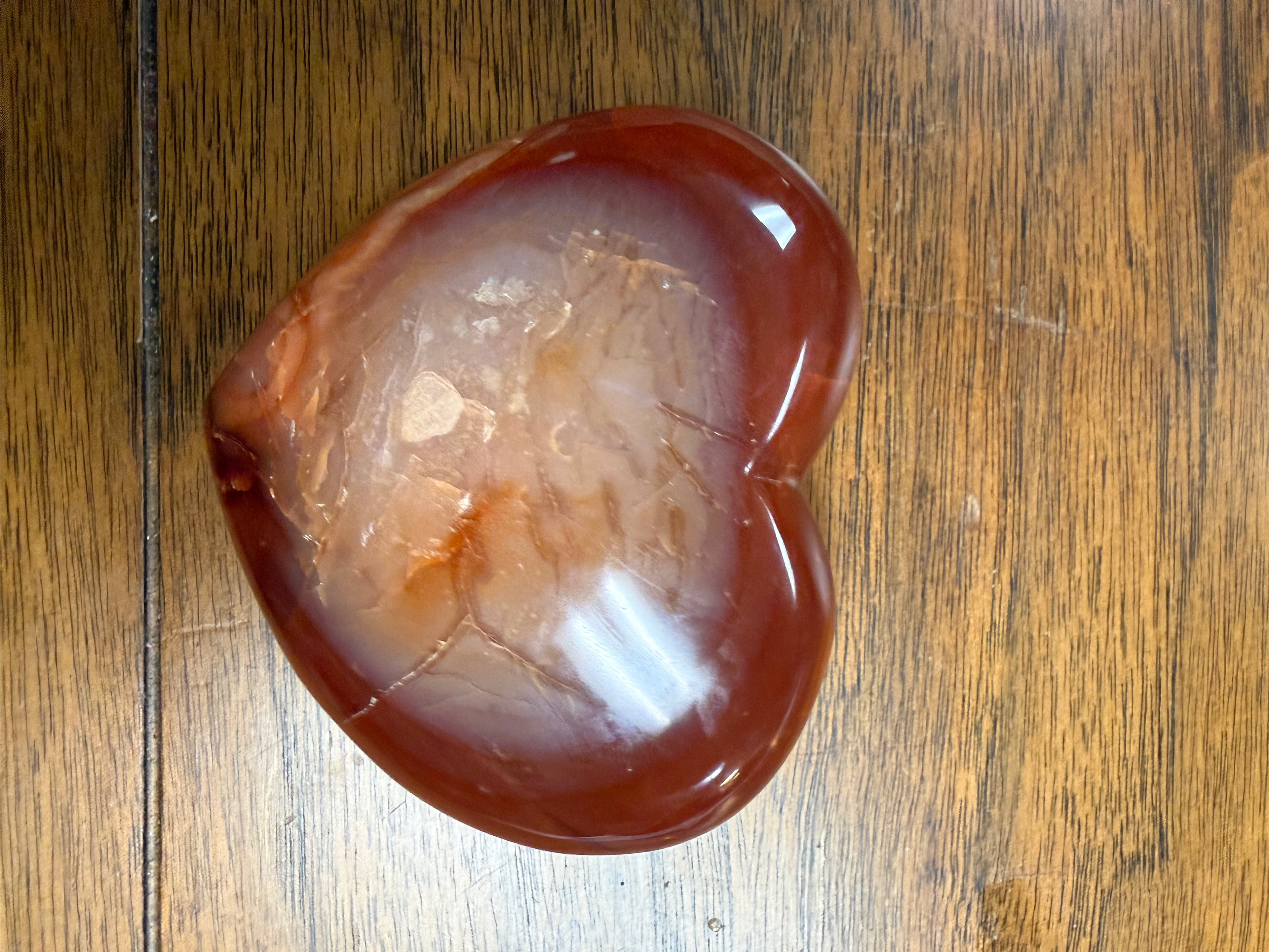 Carnelian Agate Heart-Shaped Crystal - 222g