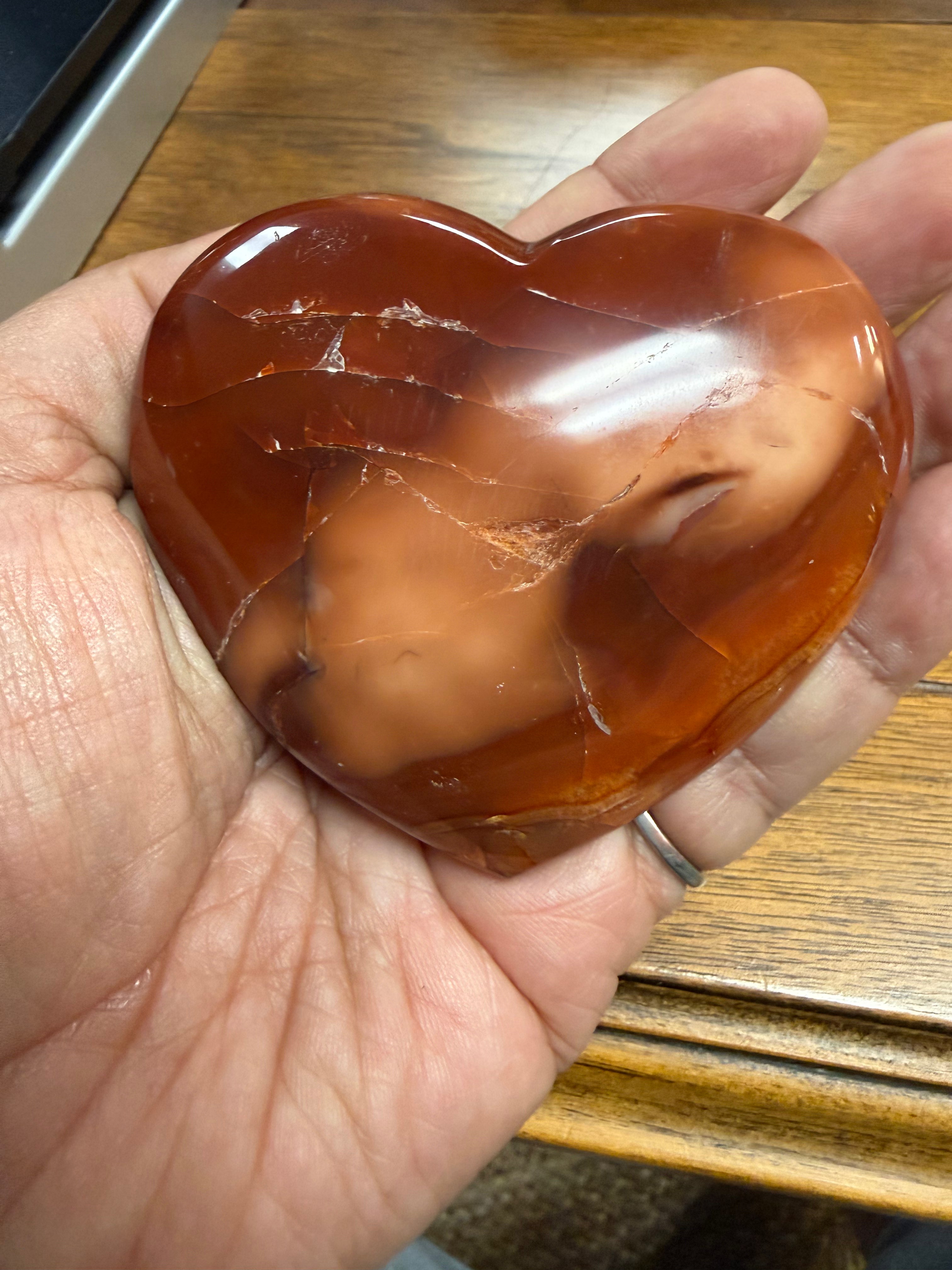 Carnelian Agate Heart-Shaped Crystal - 222g