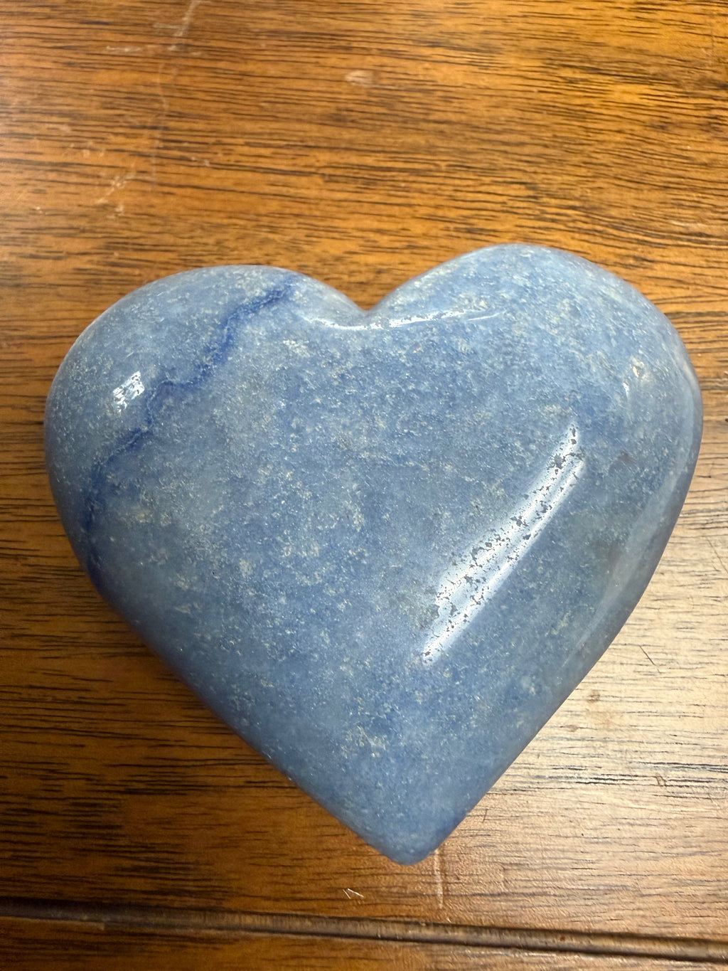 Blue Calcite Heart-Shaped Polished Crystal