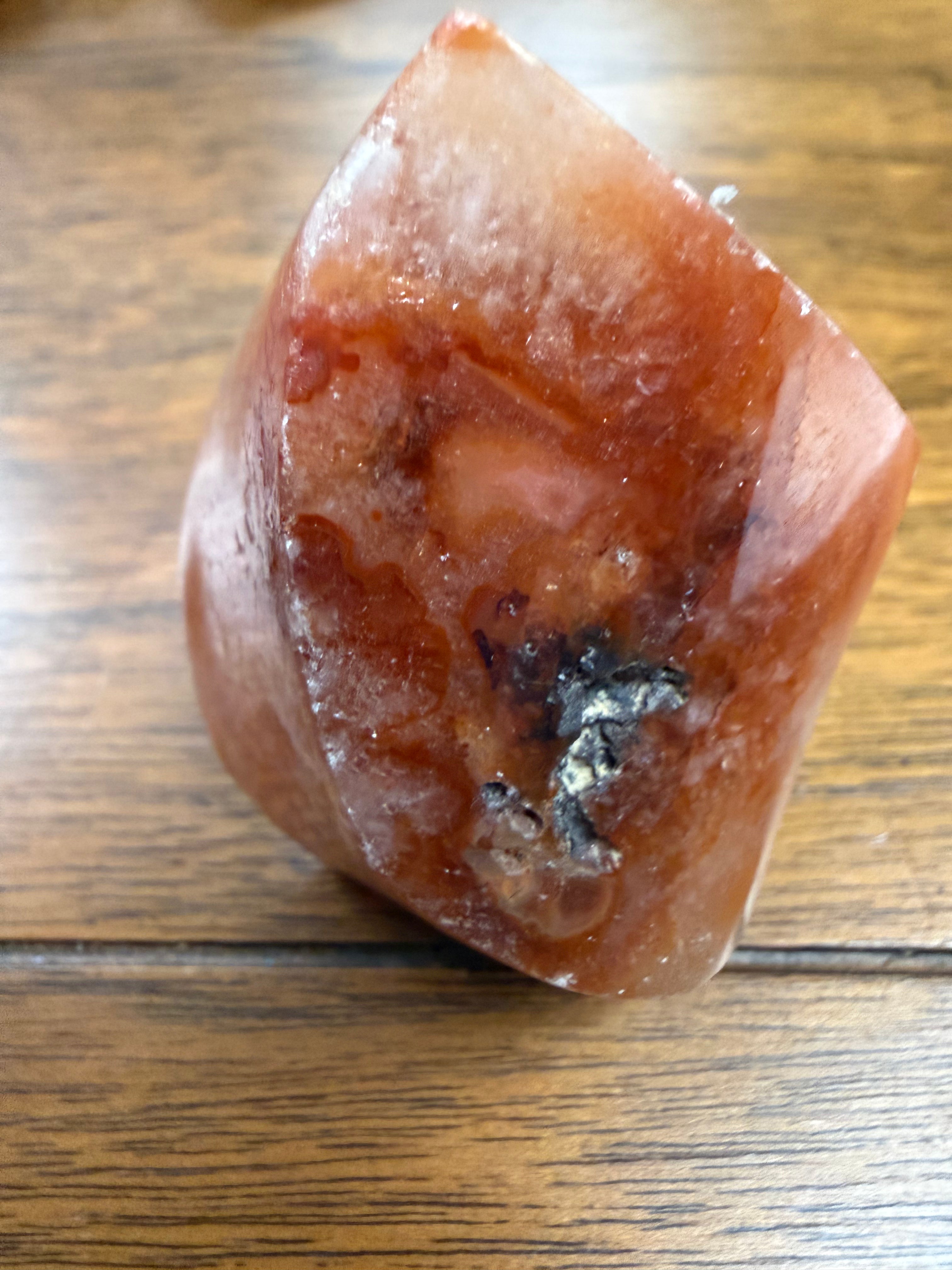 Carnelian Agate Polished Flame Crystal 152g