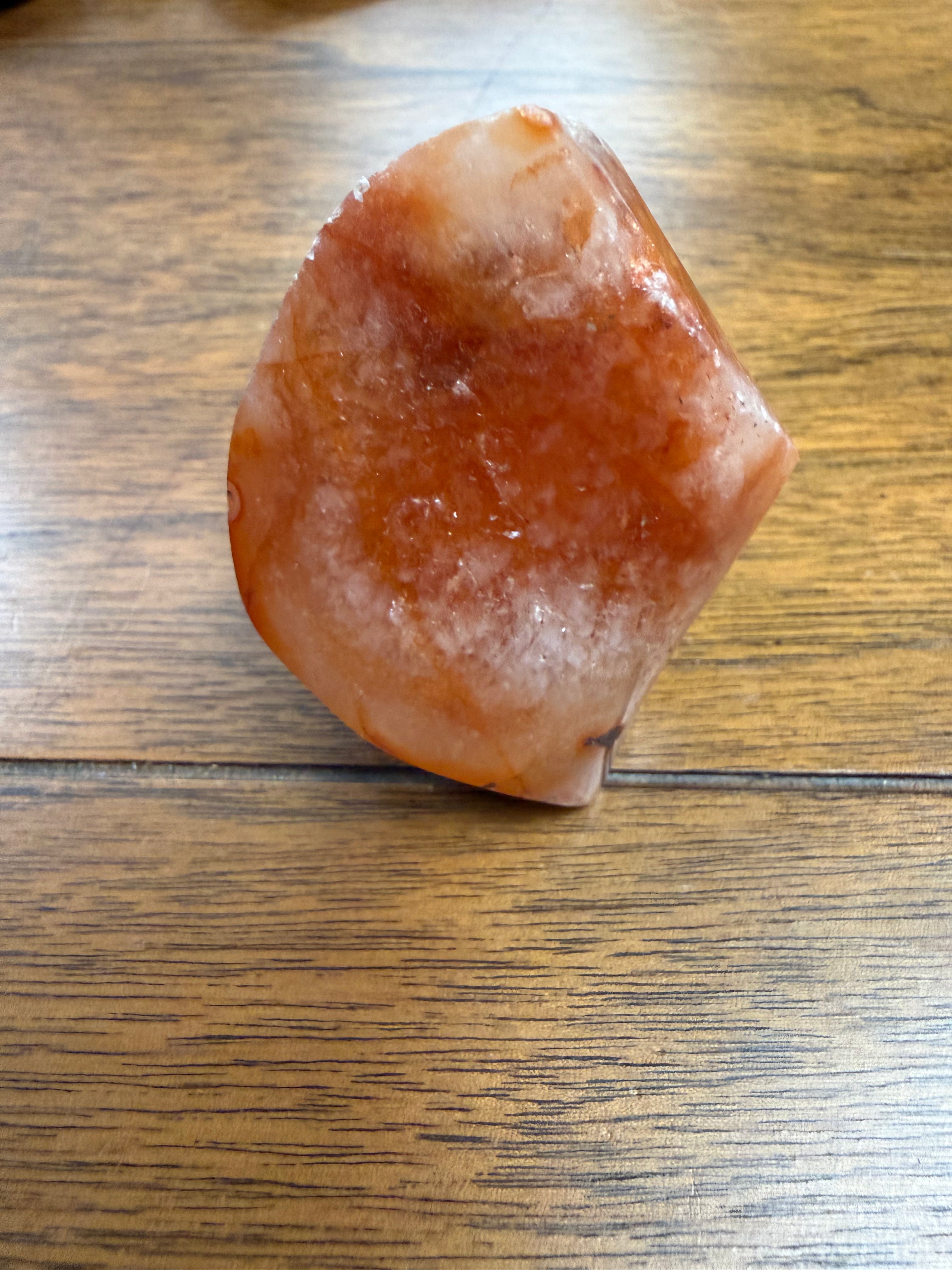 Carnelian Agate Polished Flame Crystal 152g