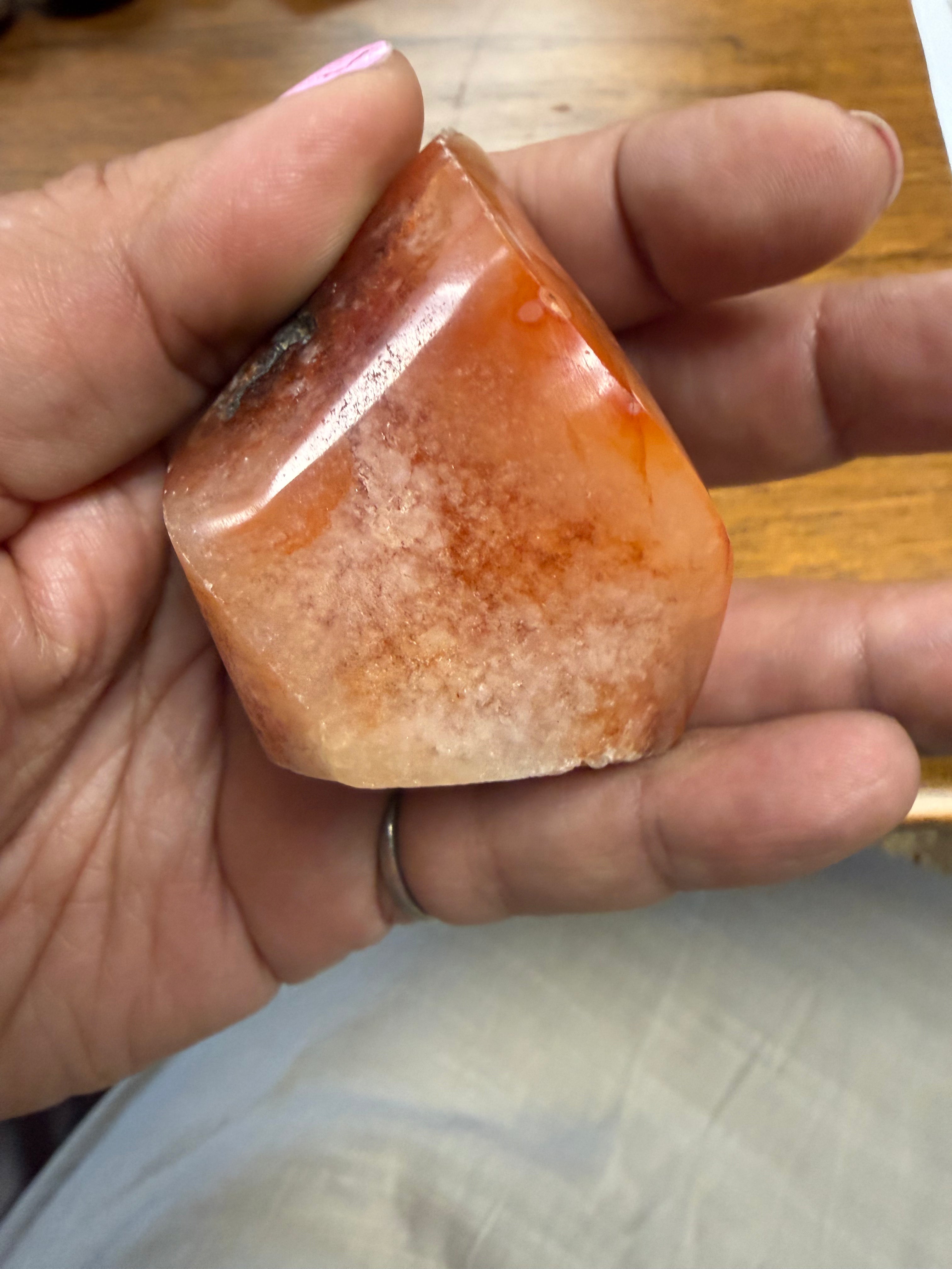 Carnelian Agate Polished Flame Crystal 152g