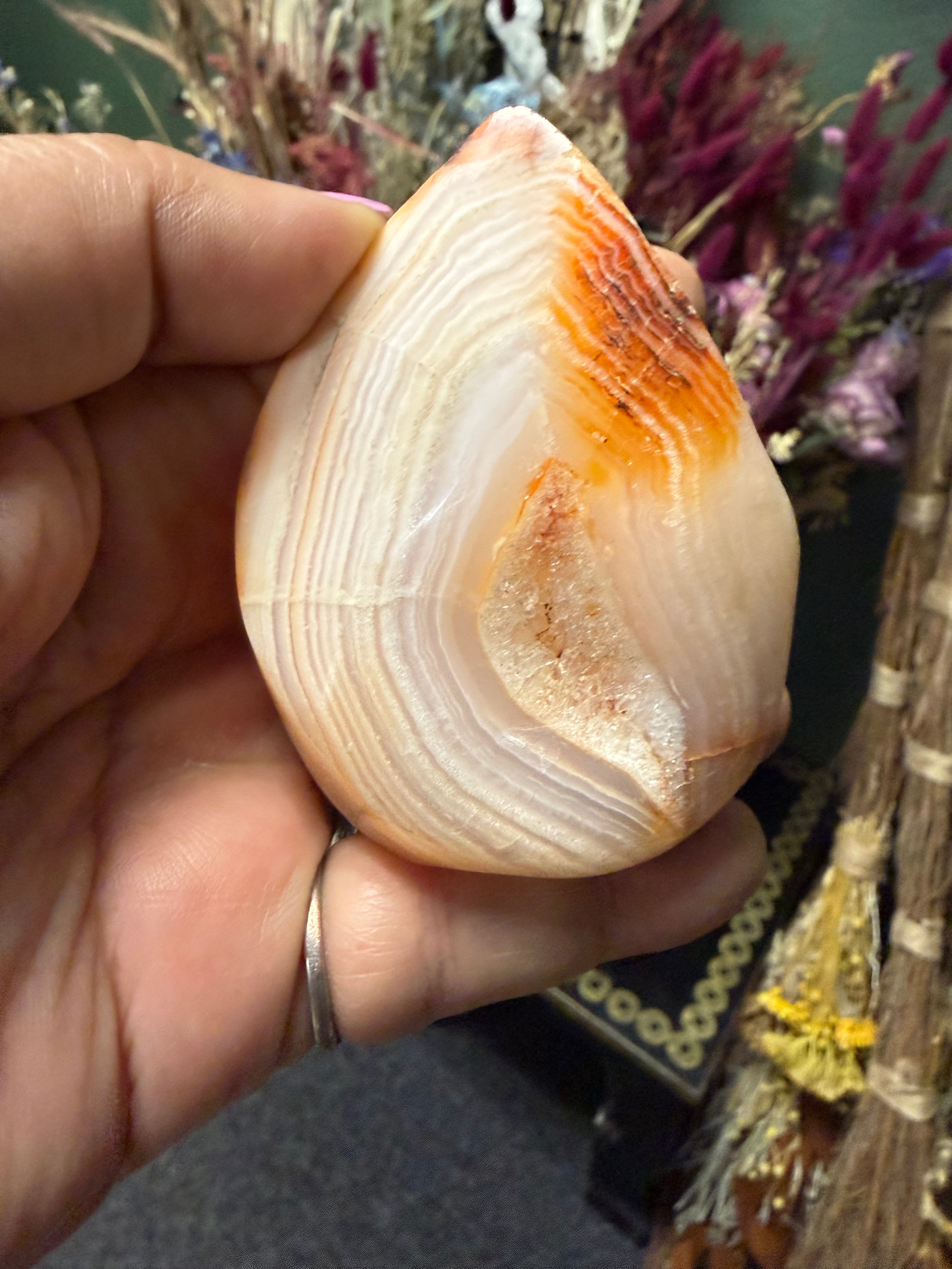 Carnelian Agate Polished Flame Crystal  238g