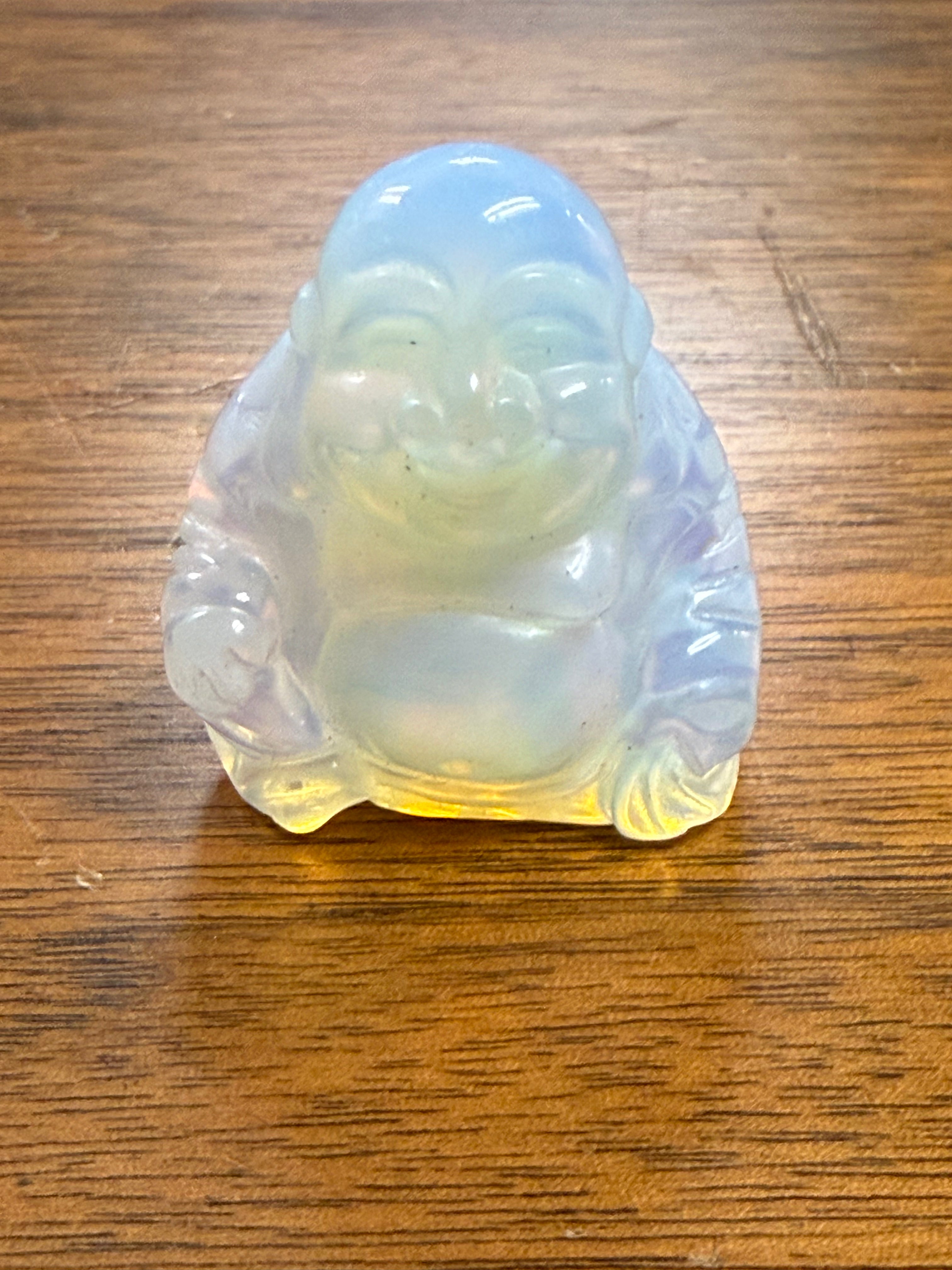 Opalite Laughing Buddha Crystal Figurine