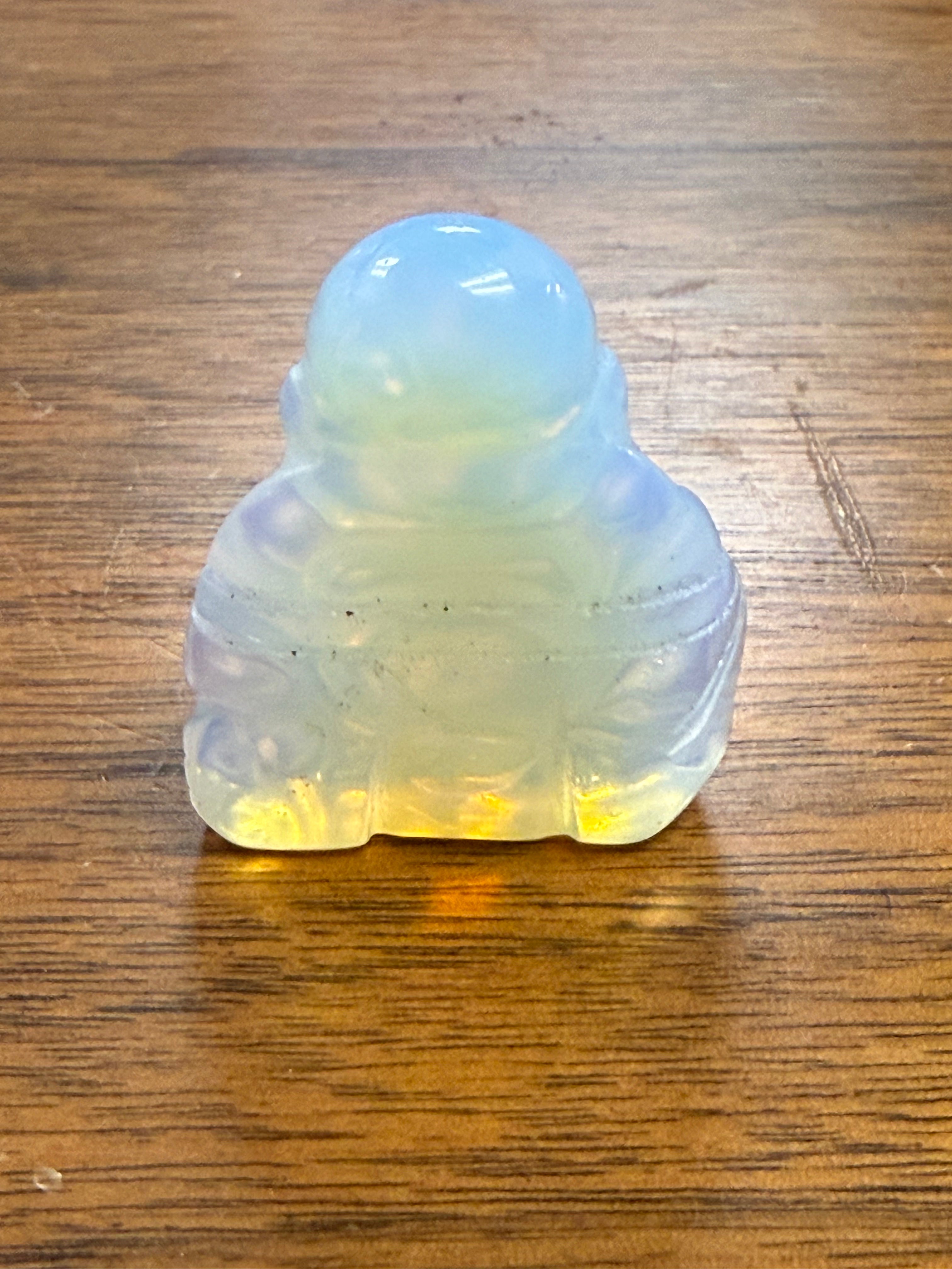 Opalite Laughing Buddha Crystal Figurine