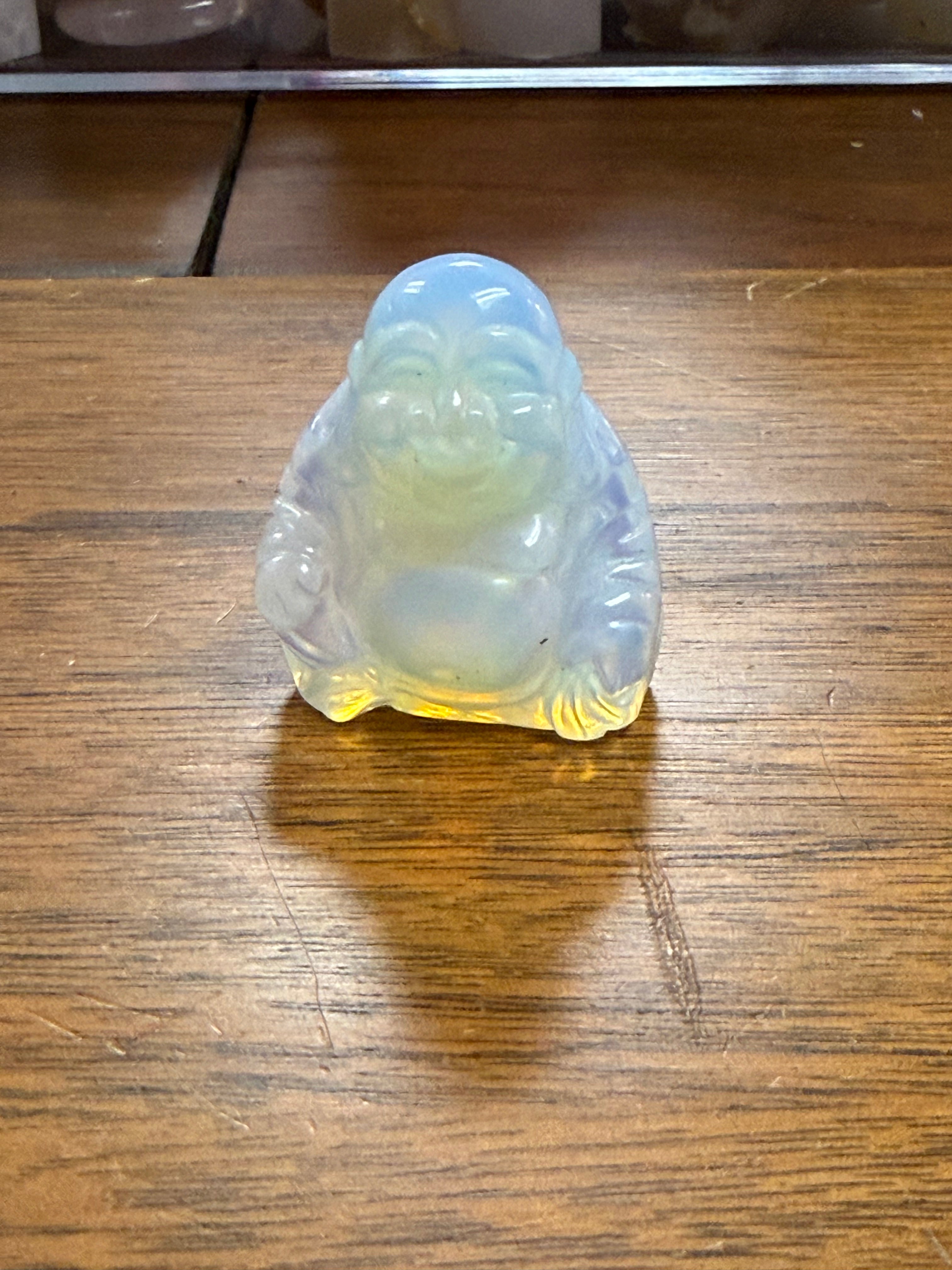 Opalite Laughing Buddha Crystal Figurine