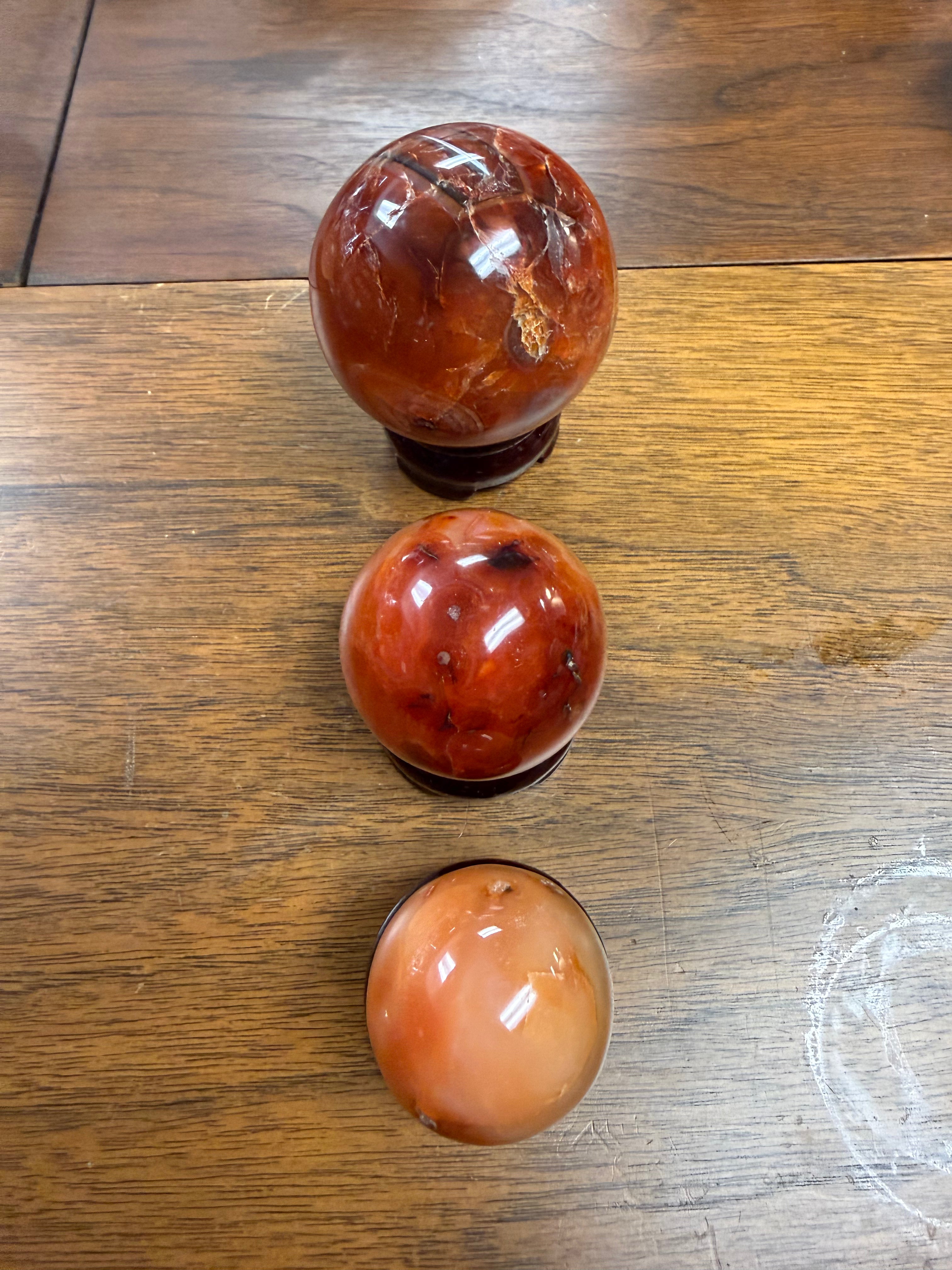 Carnelian Crystal Spheres