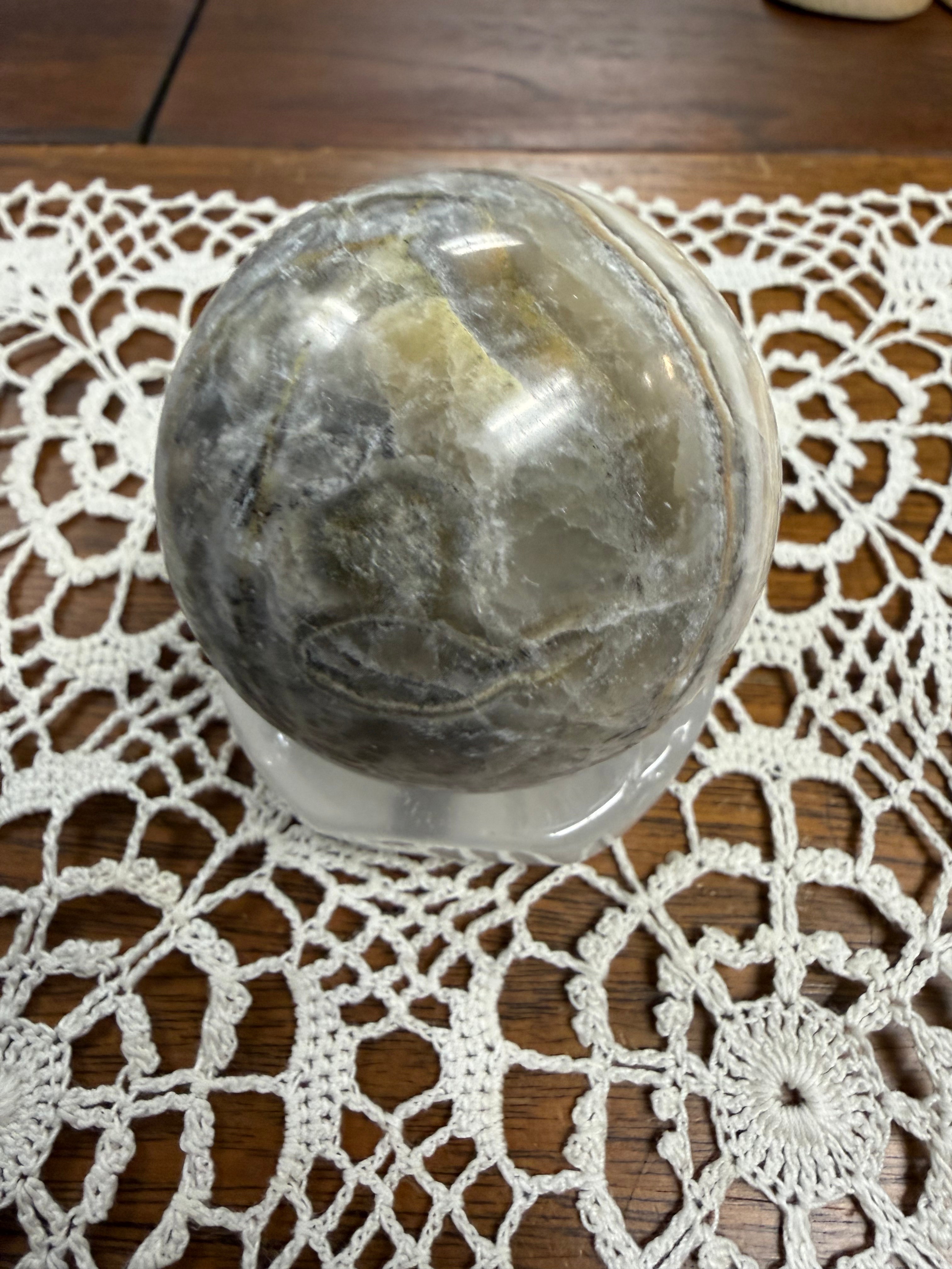 Zebra Calcite Crystal Sphere