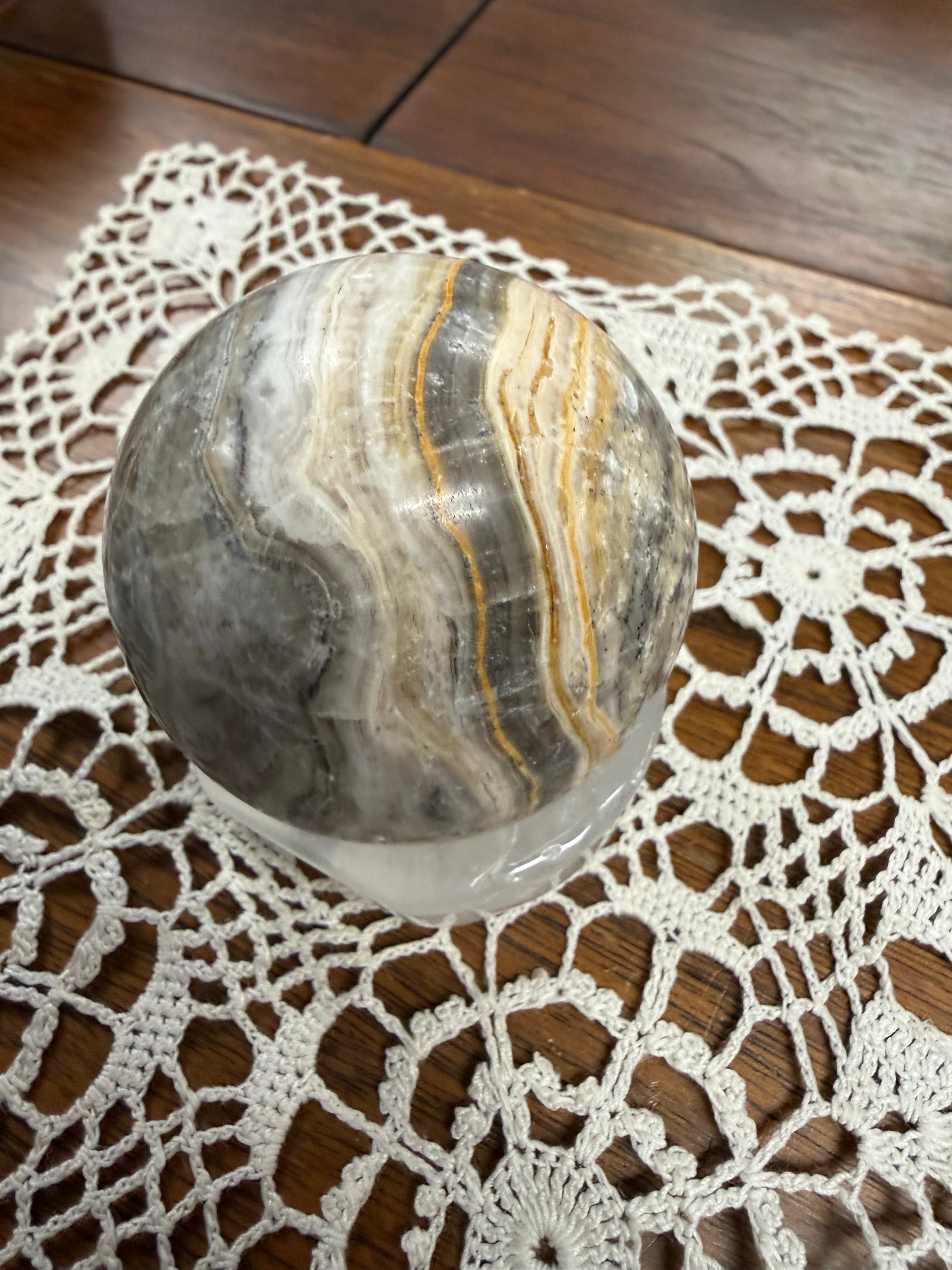 Zebra Calcite Crystal Sphere