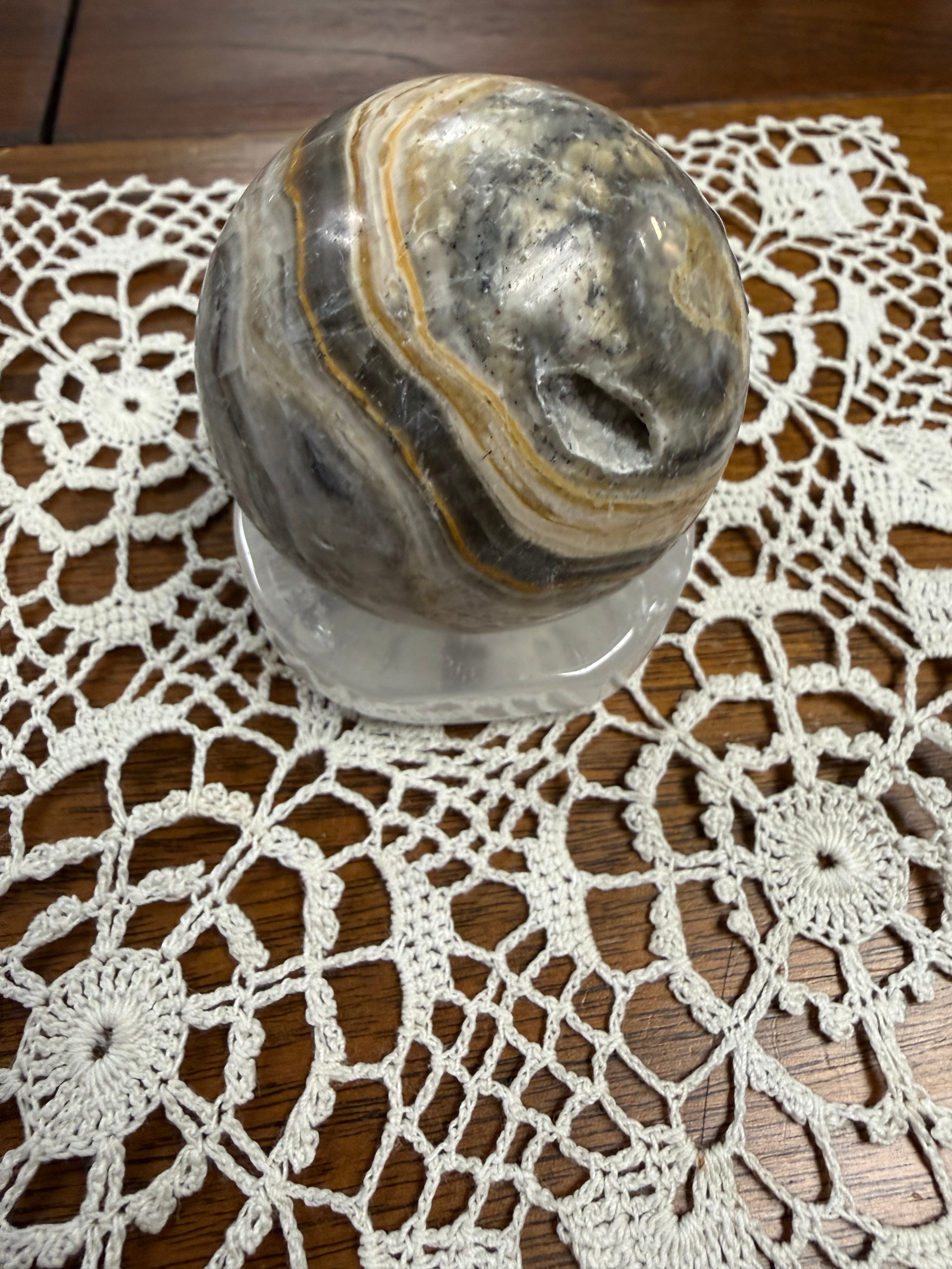 Zebra Calcite Crystal Sphere