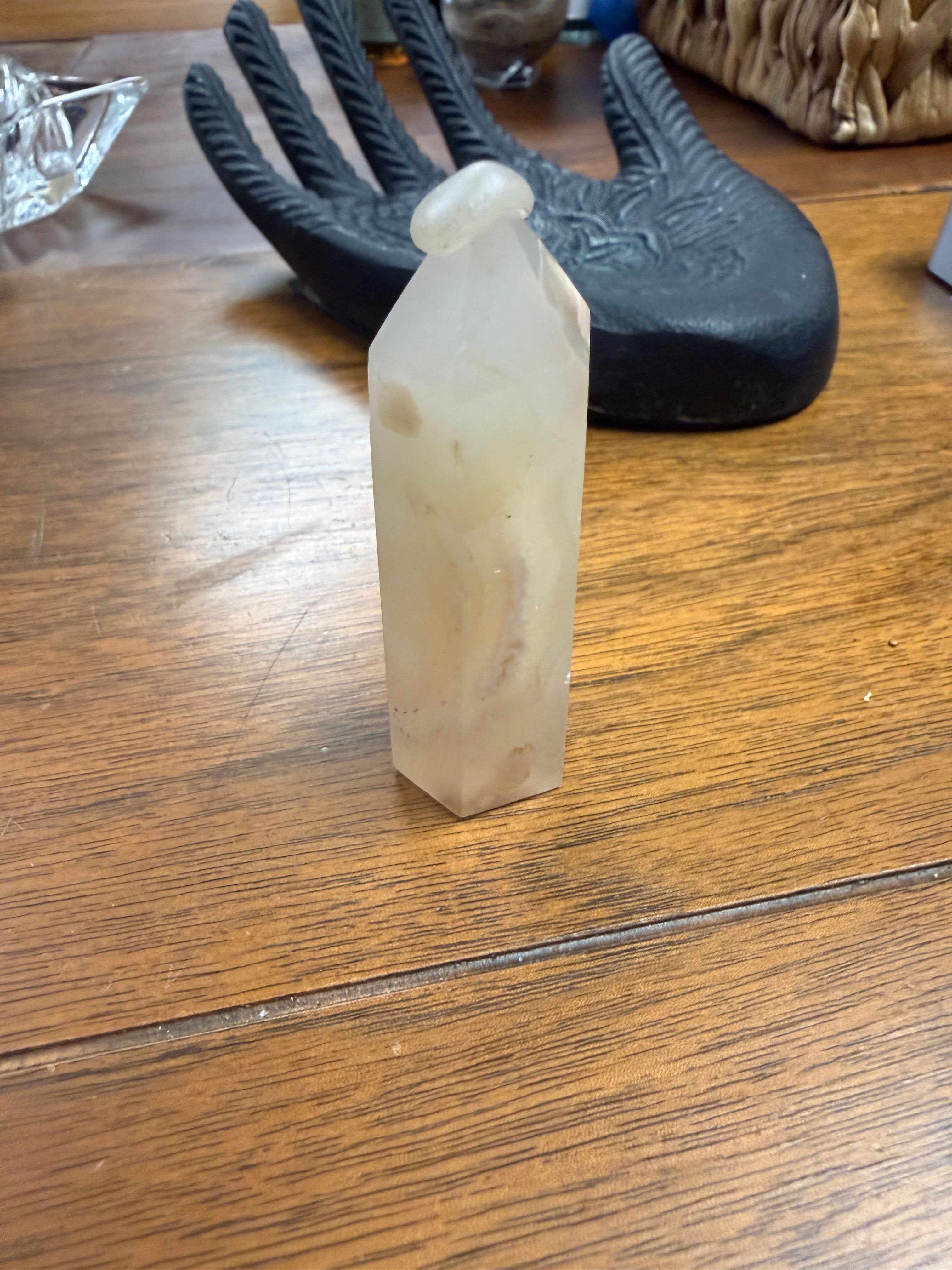 Natural Agate Obelisk Crystal Tower