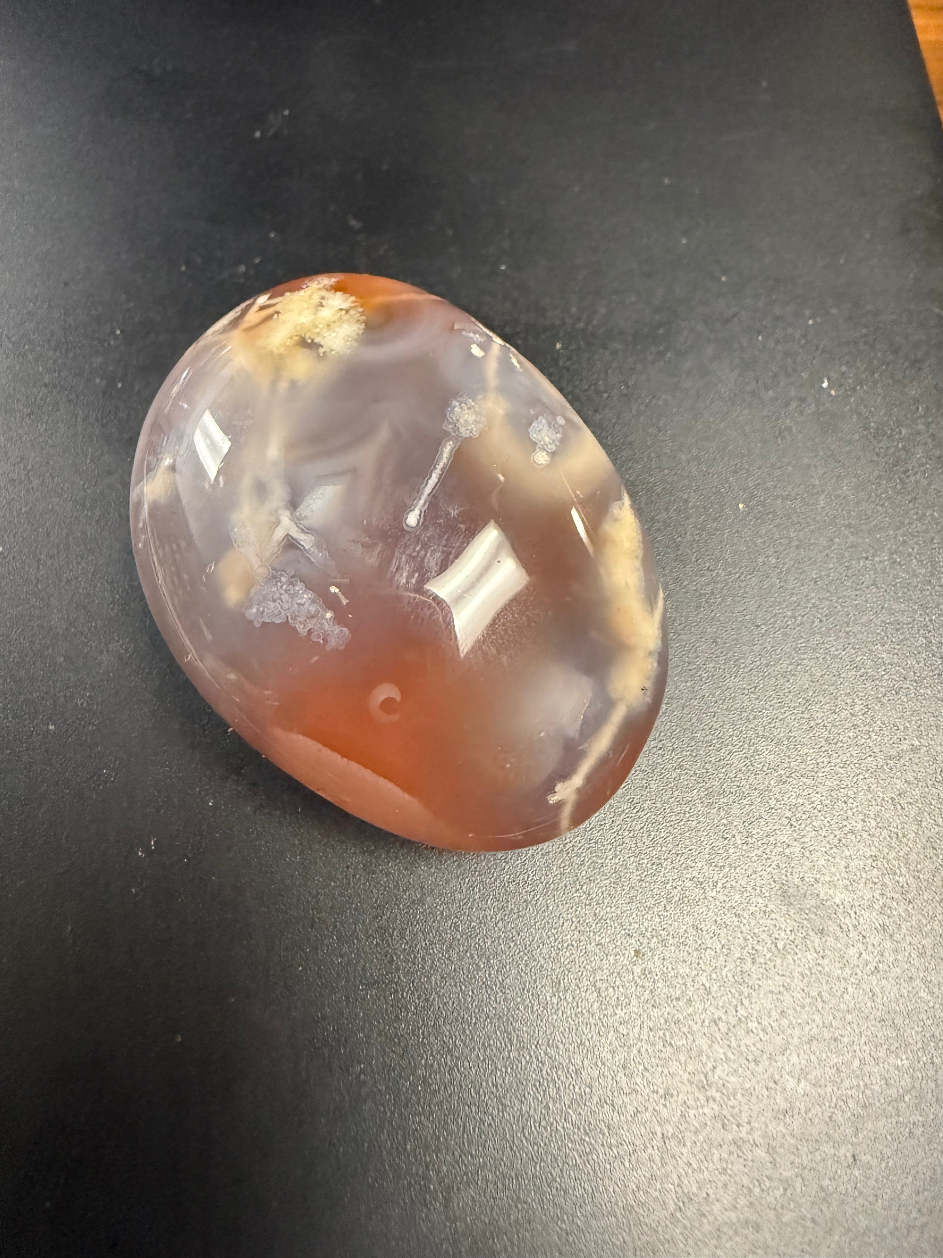 Flower Agate Palm Stone