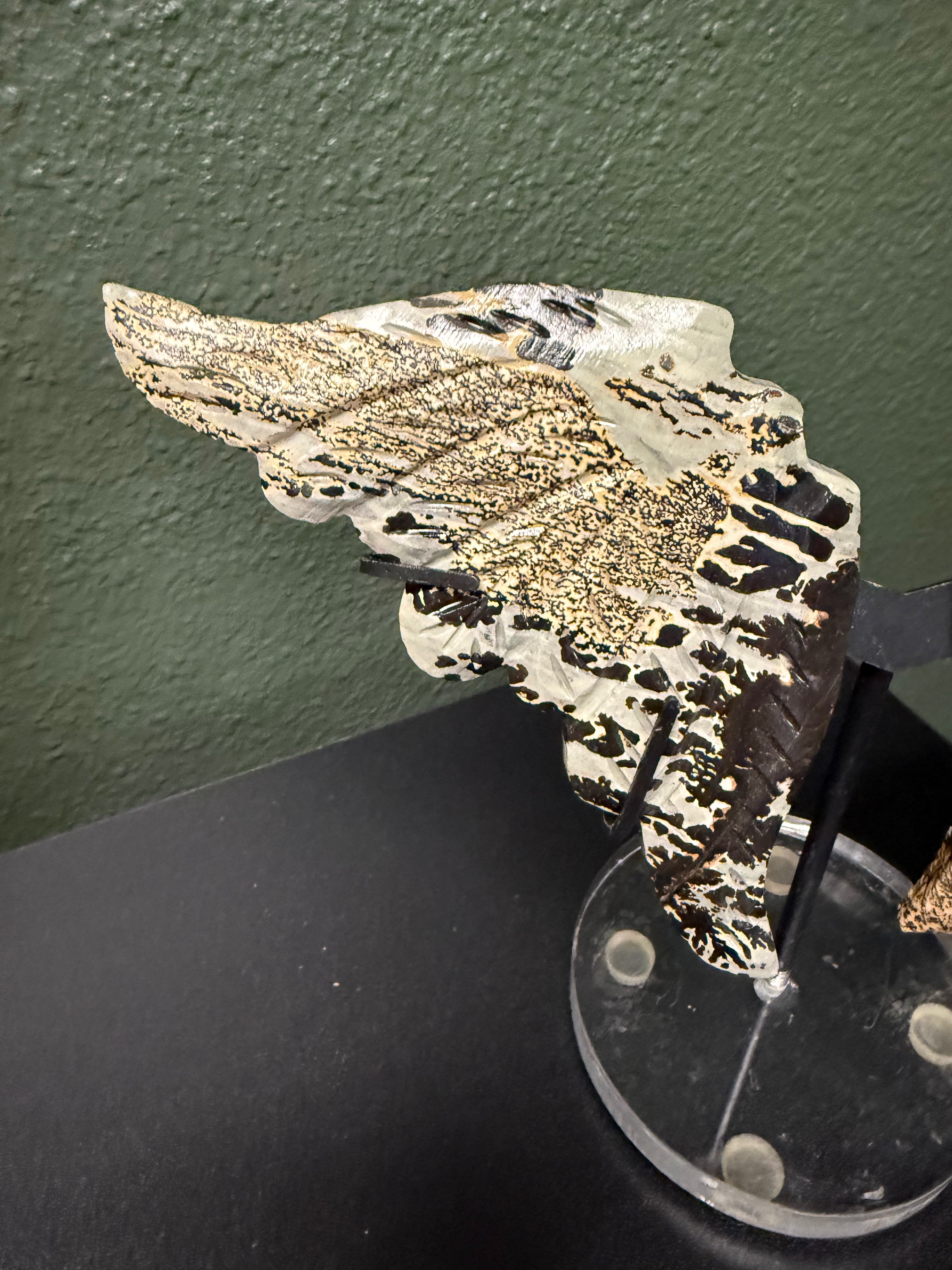 Ocean Jasper Angel Wings with Stand