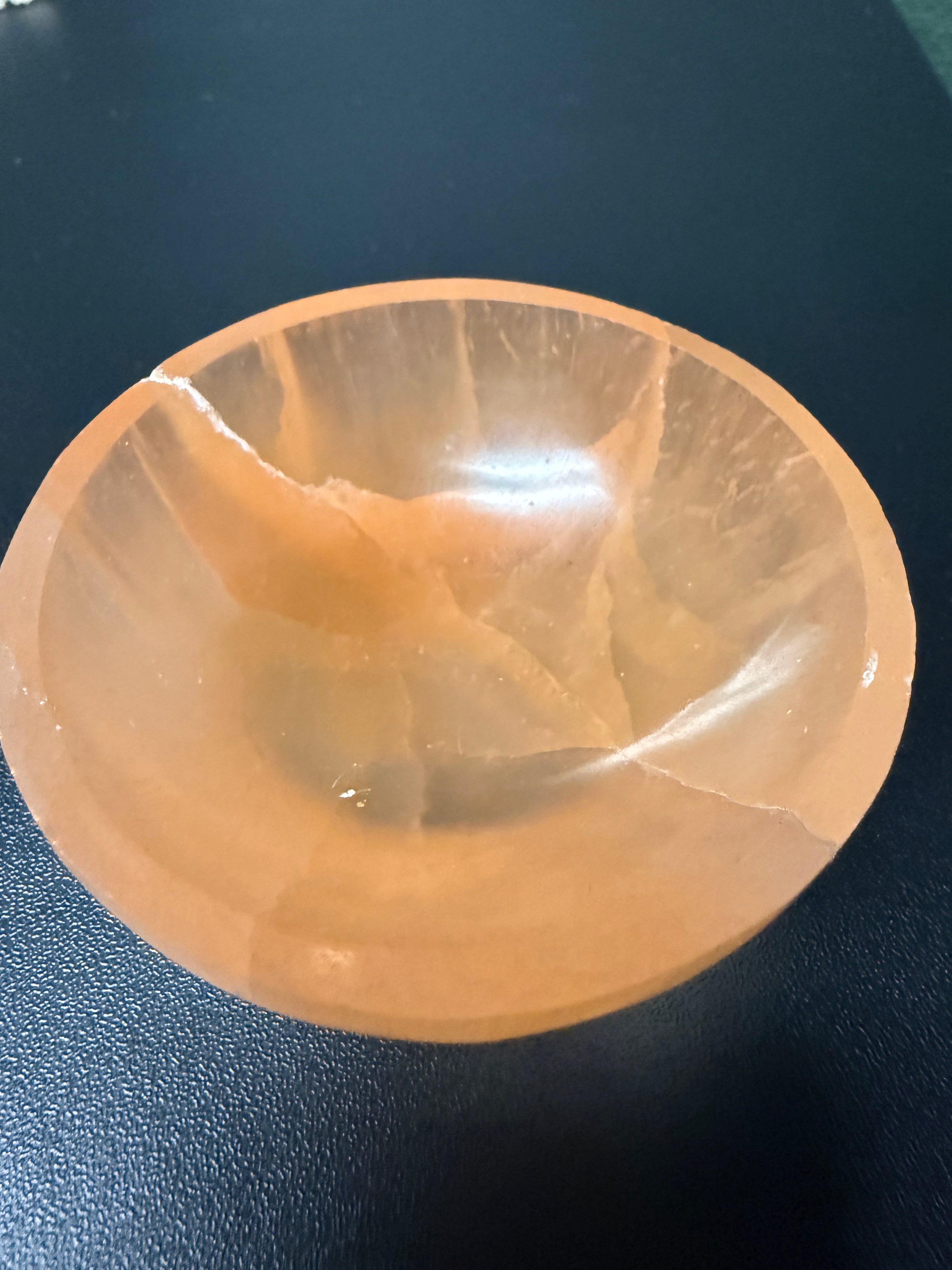 Peach Selenite Crystal Bowl