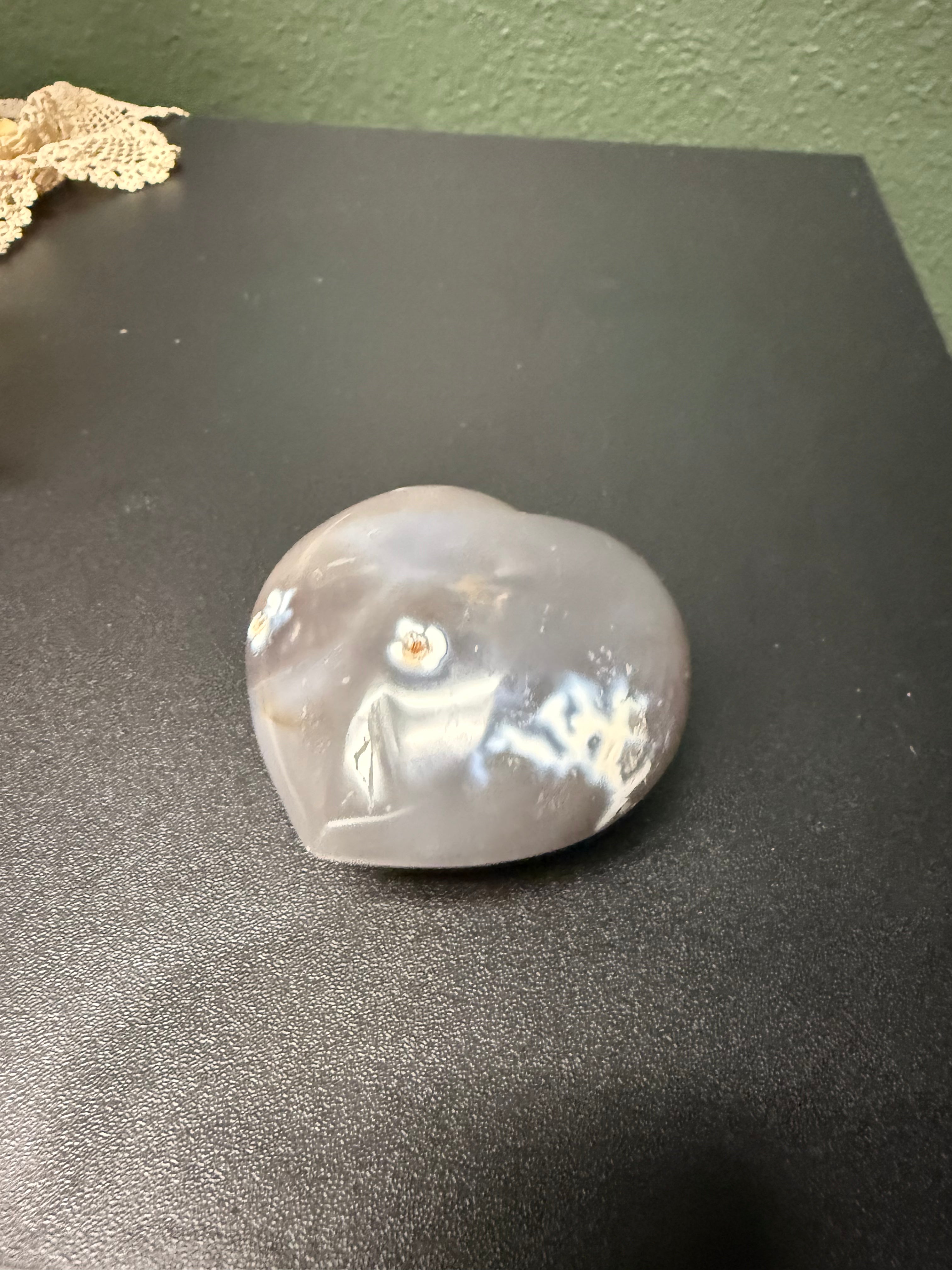 Orca Agate Heart-Shaped Crystal