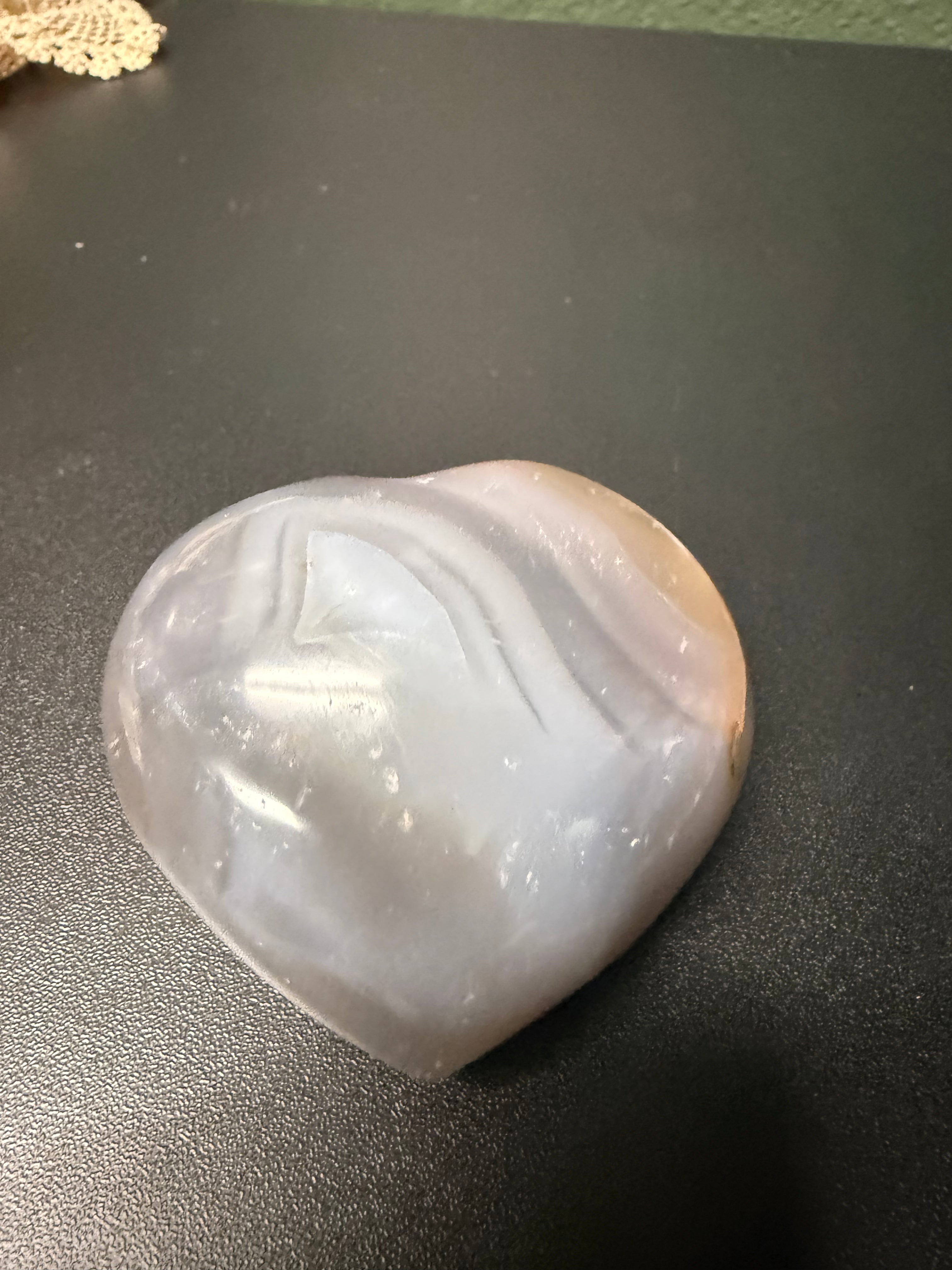 Orca Agate Heart-Shaped Crystal