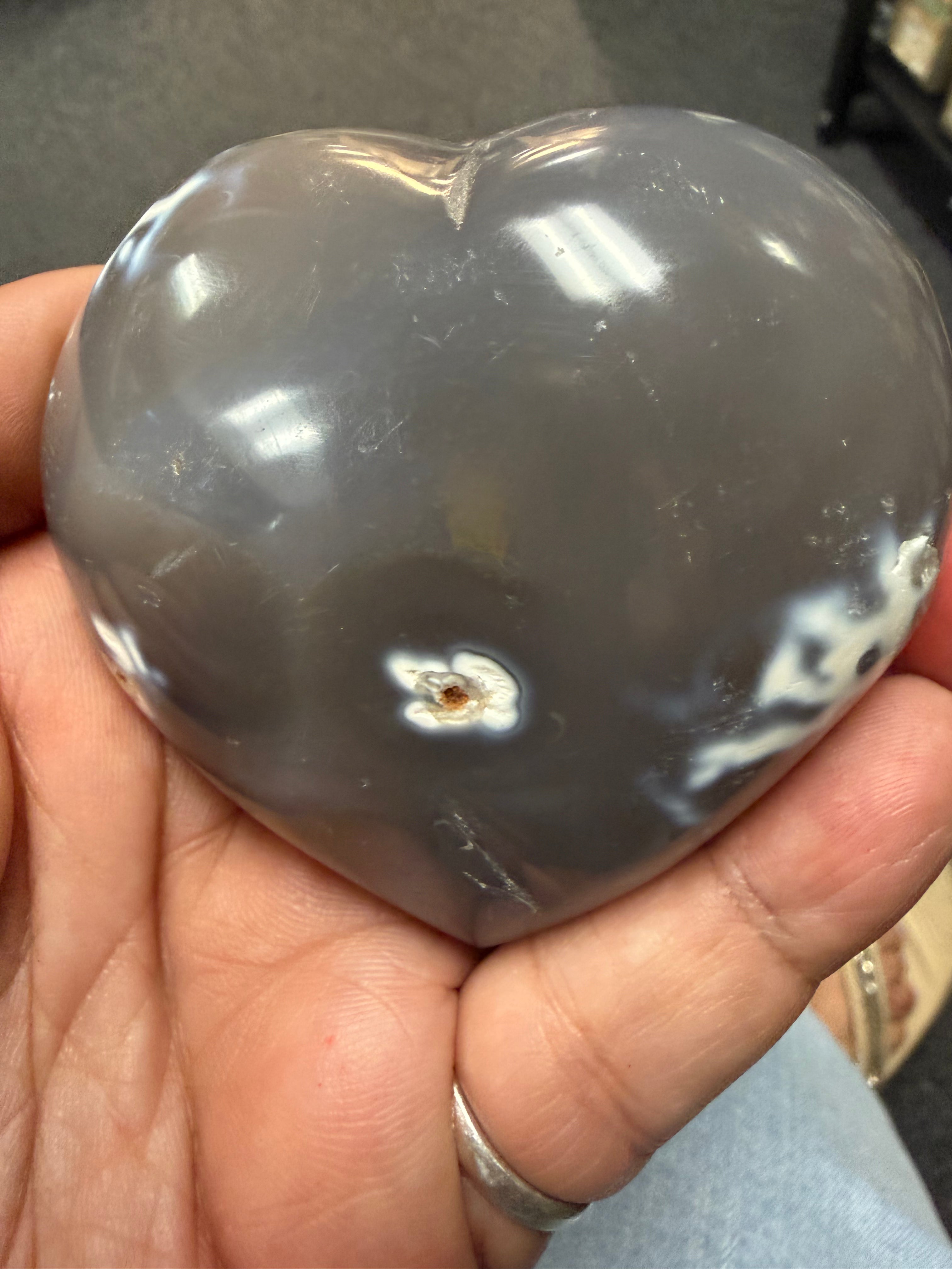 Orca Agate Heart-Shaped Crystal