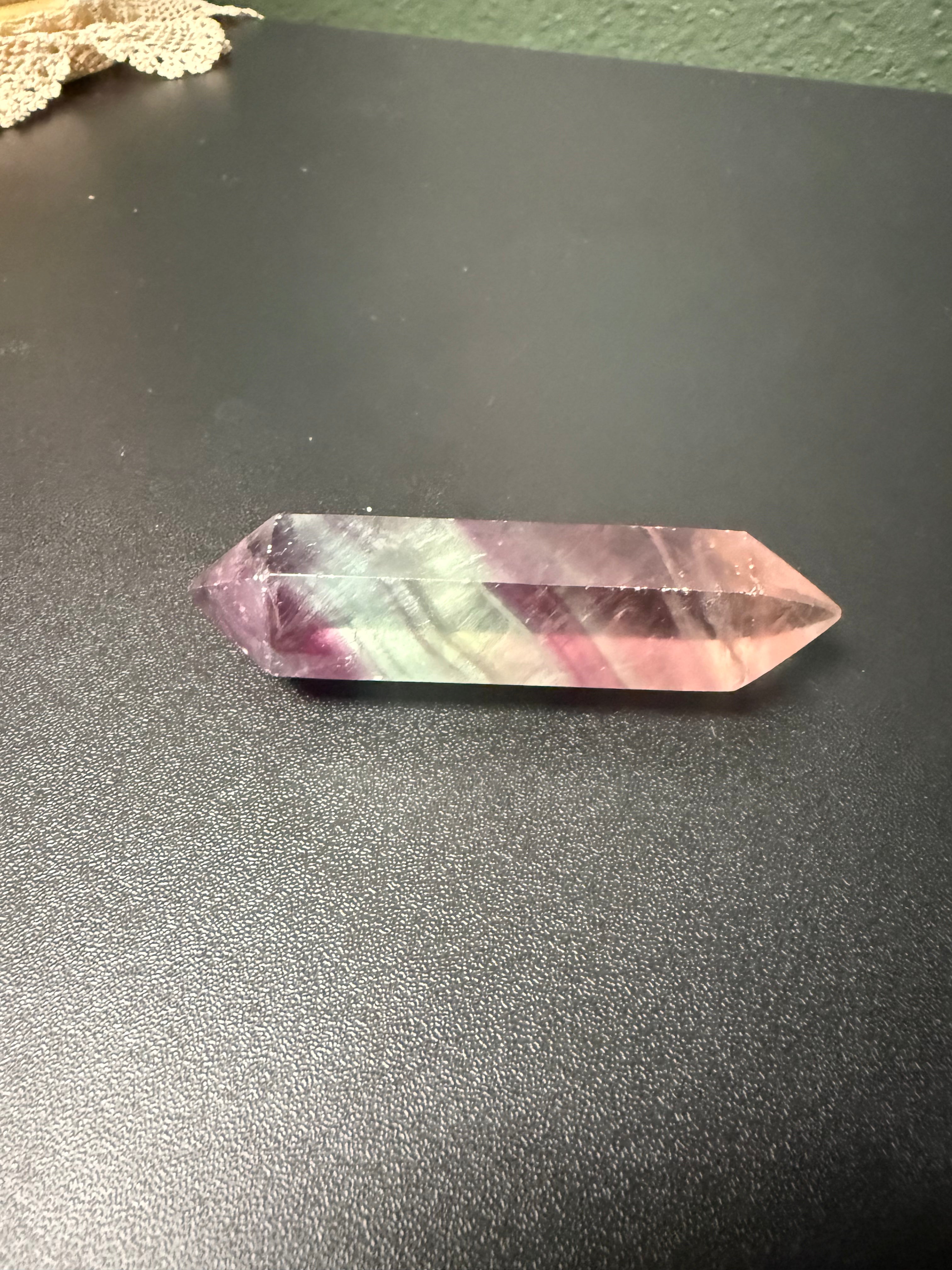 Rainbow Fluorite Double-Terminated Crystal Wand