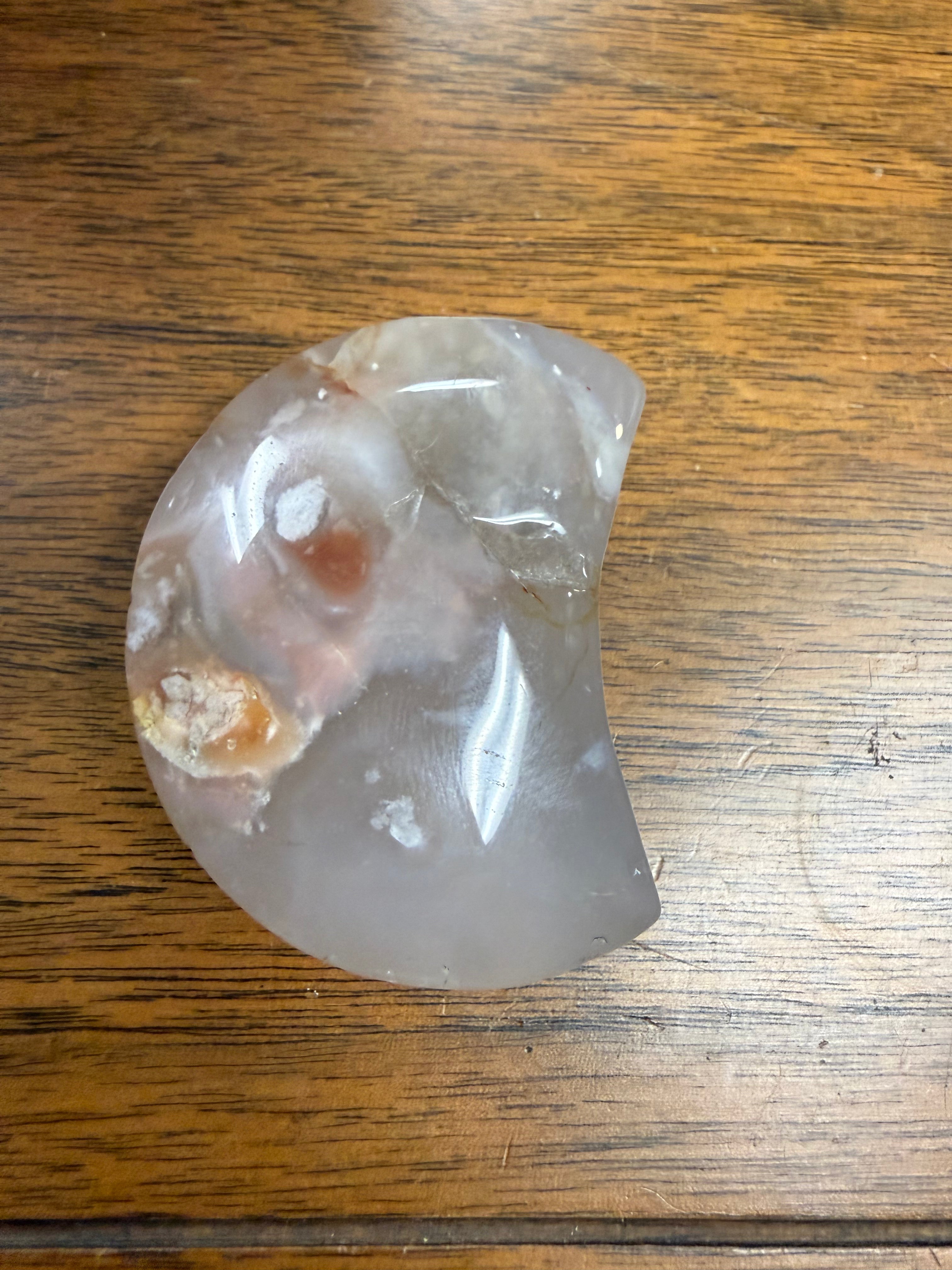 Flower Agate Crystal Moon